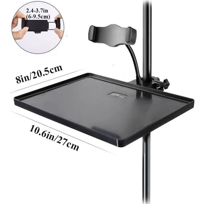 Soporte de Micrófono Universal Coret con Bandeja Plástica 27x20.5cm