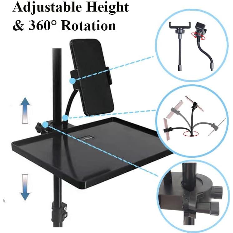 Soporte de Micrófono Universal Coret con Bandeja Plástica 27x20.5cm