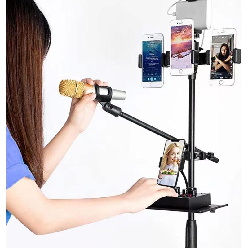 Soporte de Micrófono Universal Coret con Bandeja Plástica 27x20.5cm