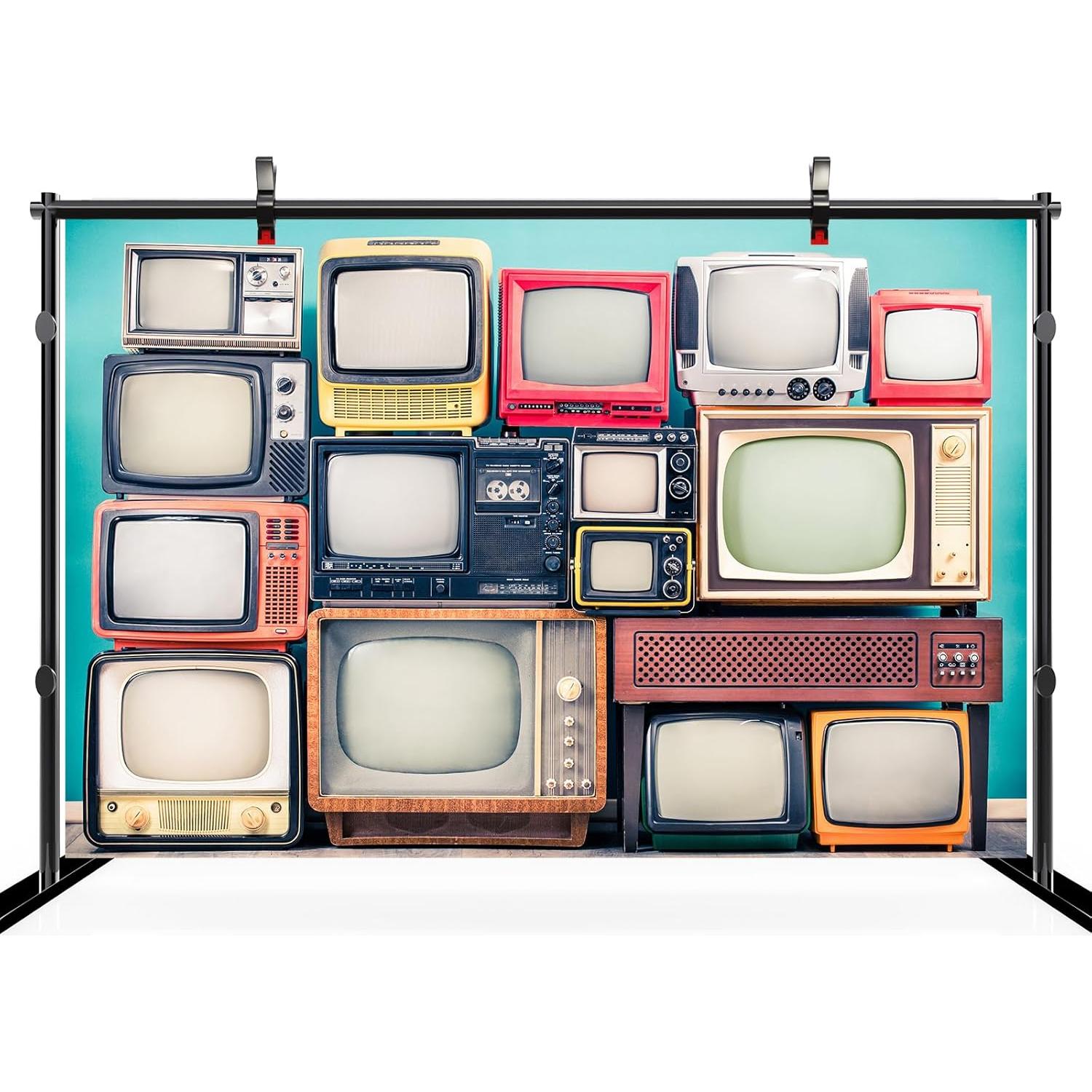 Fondo Retro de TV 4.5x3m CHNYWORK Microfibra Azul Menta