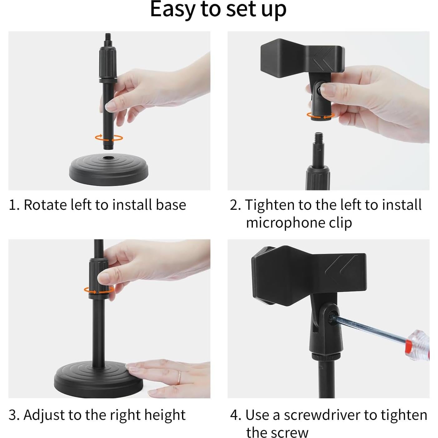 Soporte de Micrófono de Escritorio Ajustable MS06 - 35.6 cm