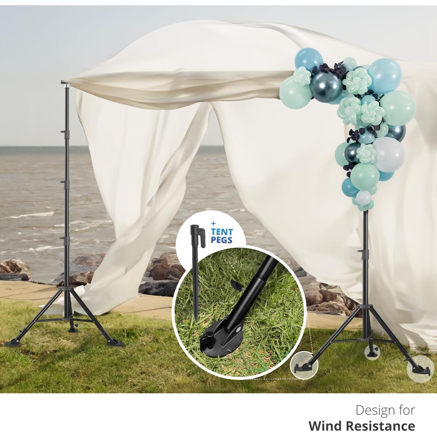 Julius Studio [6 Pack] Backdrop Stands Outdoor Shoe Mount Foot Pad, Tripod Locking on Soil, Grass, Soft Ground, Fixing Anchor, Angle Adjustable Sleeve Holder Stabilizer for Outdoor Events, JSAG858