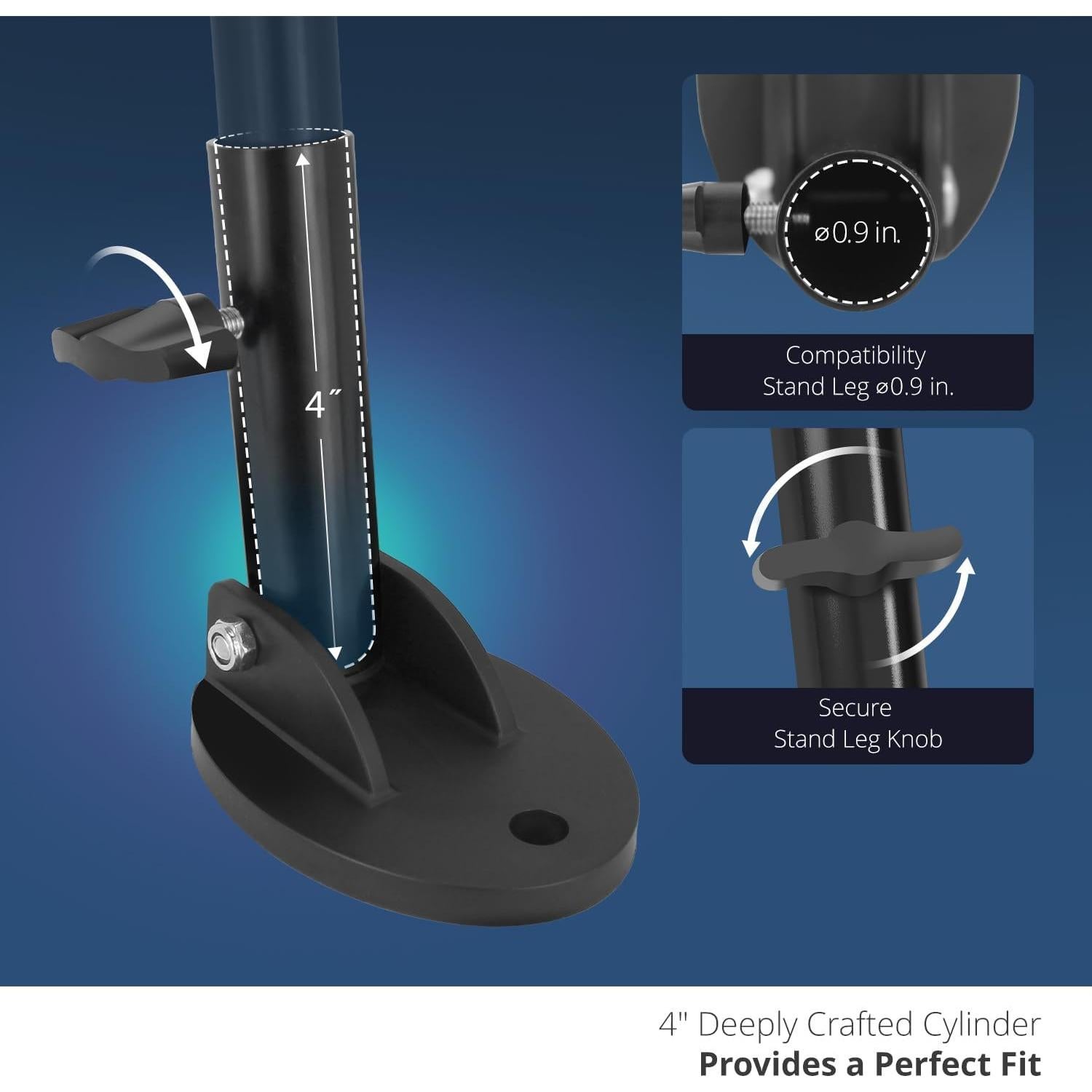 Julius Studio [6 Pack] Backdrop Stands Outdoor Shoe Mount Foot Pad, Tripod Locking on Soil, Grass, Soft Ground, Fixing Anchor, Angle Adjustable Sleeve Holder Stabilizer for Outdoor Events, JSAG858