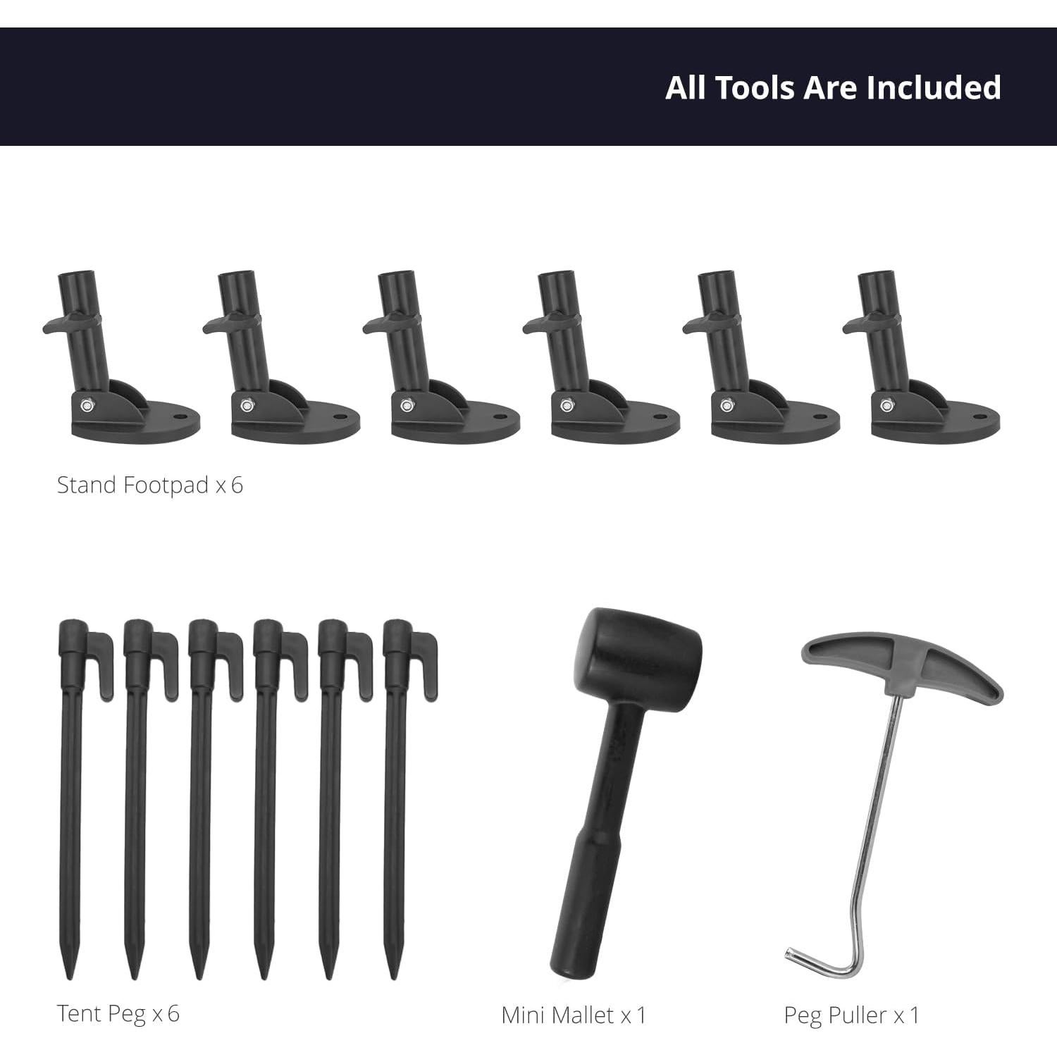 Julius Studio [6 Pack] Backdrop Stands Outdoor Shoe Mount Foot Pad, Tripod Locking on Soil, Grass, Soft Ground, Fixing Anchor, Angle Adjustable Sleeve Holder Stabilizer for Outdoor Events, JSAG858