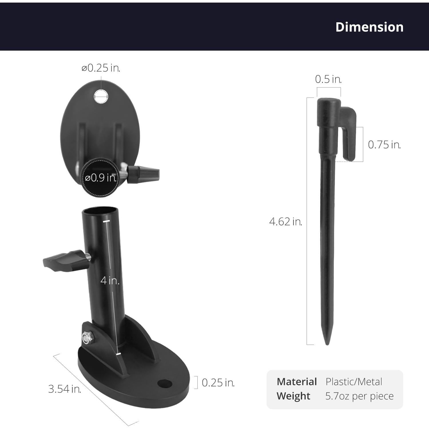 Julius Studio [6 Pack] Backdrop Stands Outdoor Shoe Mount Foot Pad, Tripod Locking on Soil, Grass, Soft Ground, Fixing Anchor, Angle Adjustable Sleeve Holder Stabilizer for Outdoor Events, JSAG858