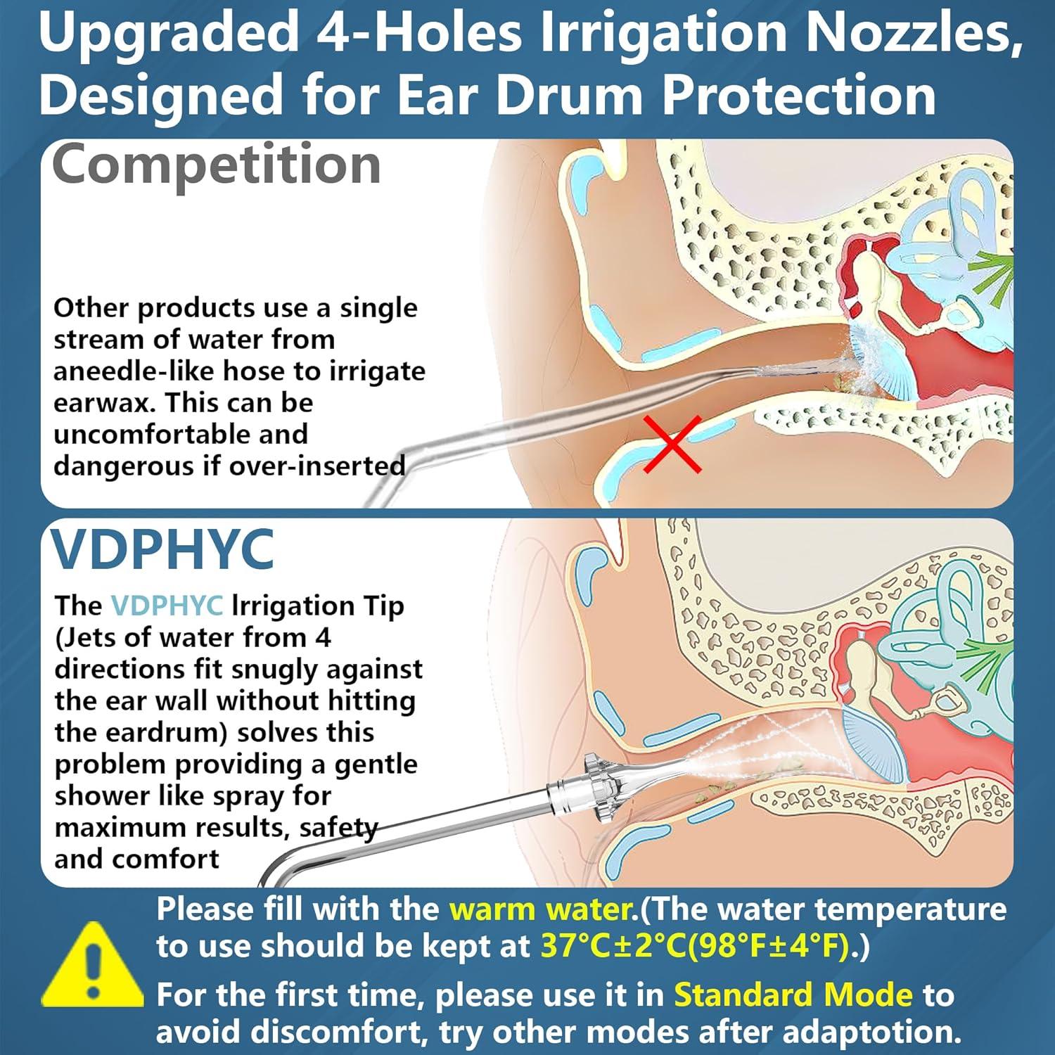 Limpiador de Oídos Eléctrico VDPHYC con Modo de Pulso - Negro