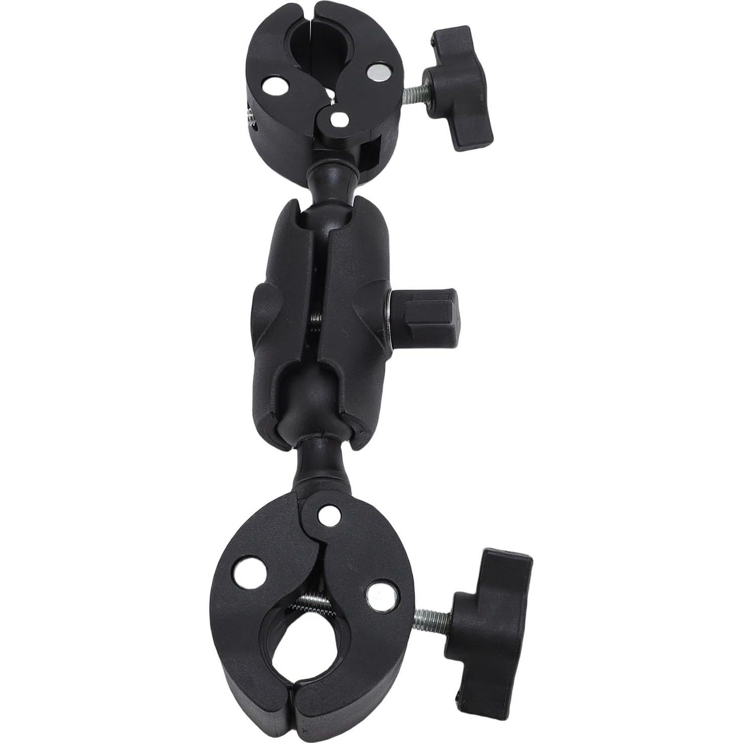 Dpofirs Super Clamp Double Camera Clamp Mount, Magic Arm Double Ball Head Adapter for Studio Light Stands, Tripods, Motorcycle, Bike Handlebars