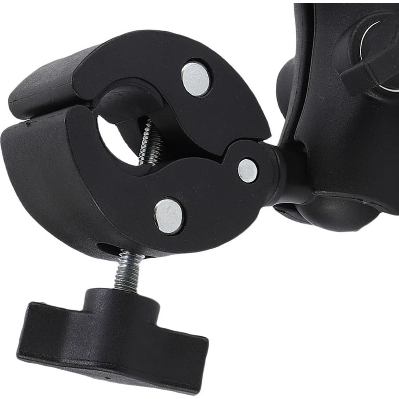 Dpofirs Super Clamp Double Camera Clamp Mount, Magic Arm Double Ball Head Adapter for Studio Light Stands, Tripods, Motorcycle, Bike Handlebars