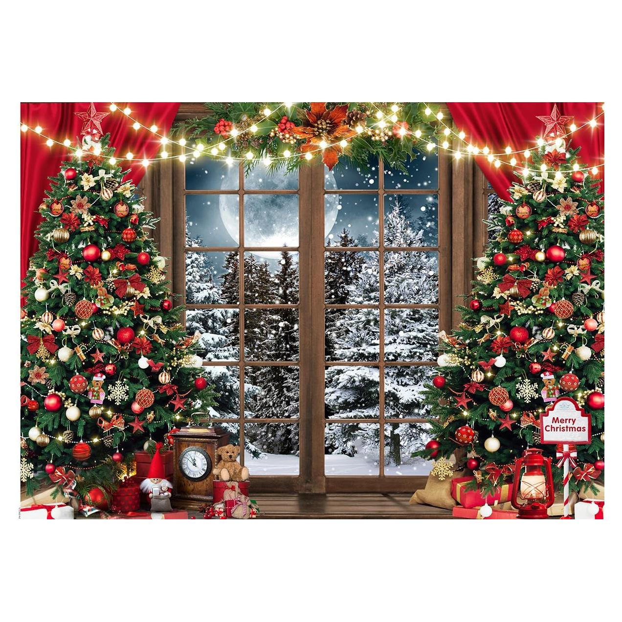 Fondo de Fotografía Navidad 2.1x1.5m Vinilo Hnzwbxg