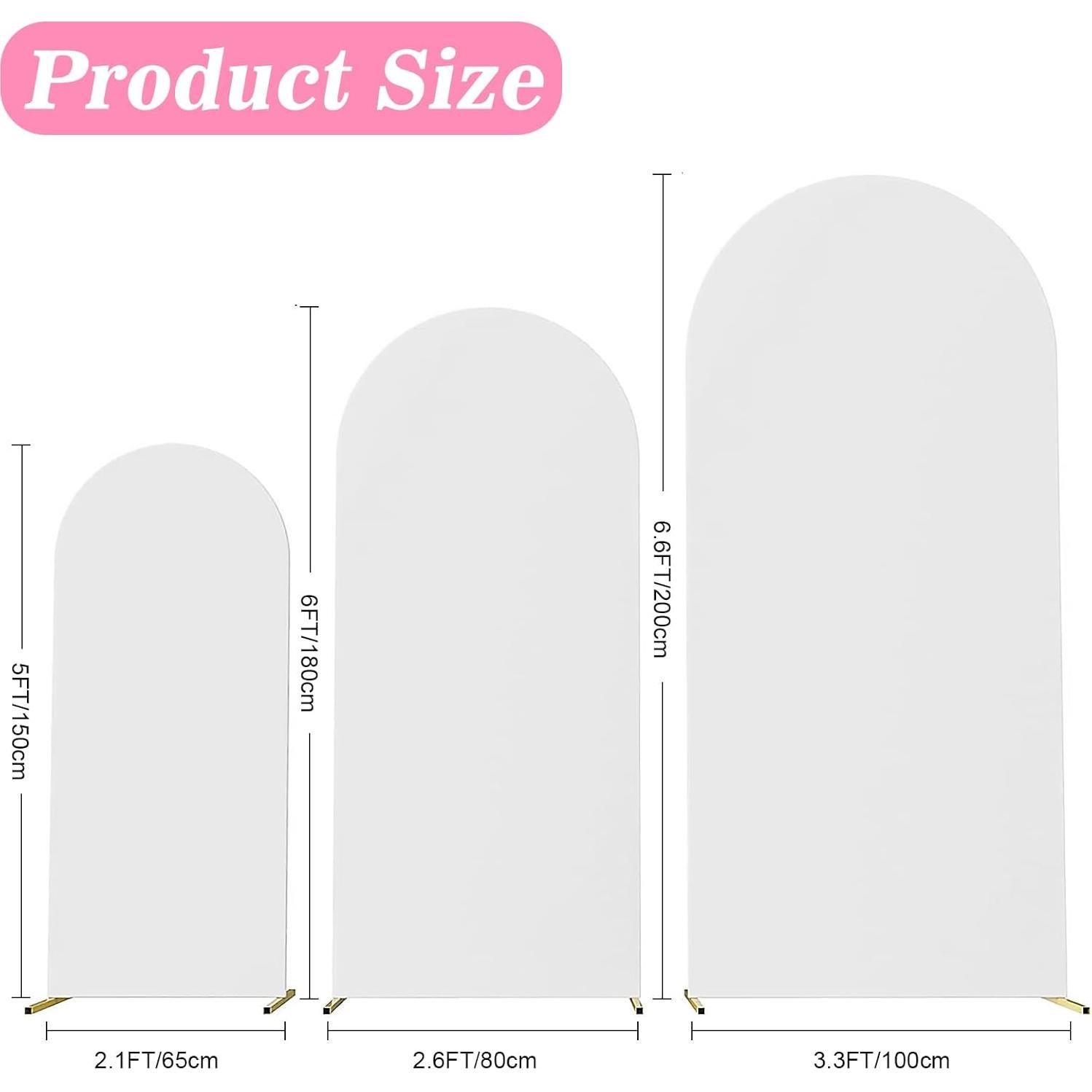 Cubierta de Arco de Boda Fantasyon 3 Set Spandex Blanca 1.22m-2.01m