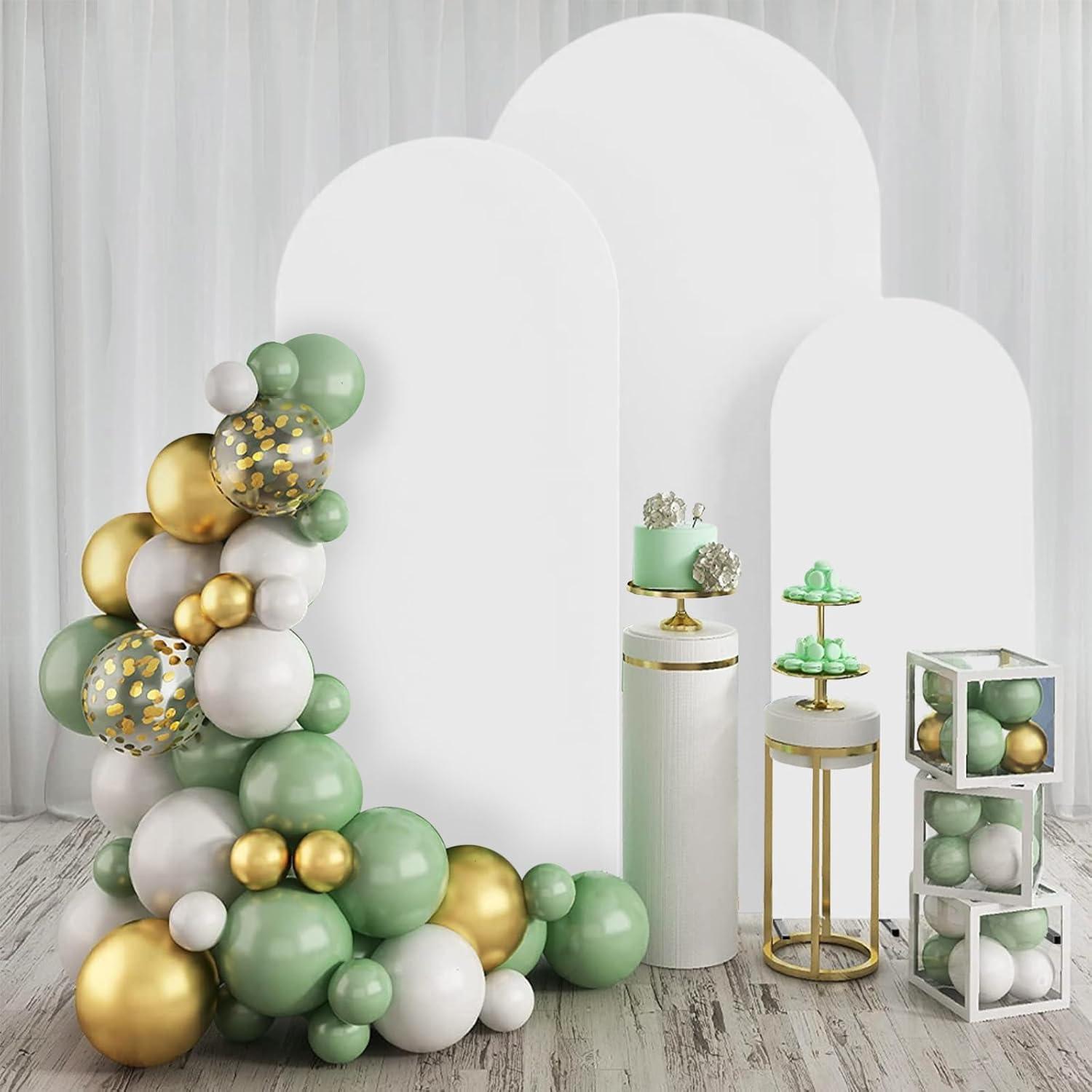 Cubierta de Arco de Boda Fantasyon 3 Set Spandex Blanca 1.22m-2.01m