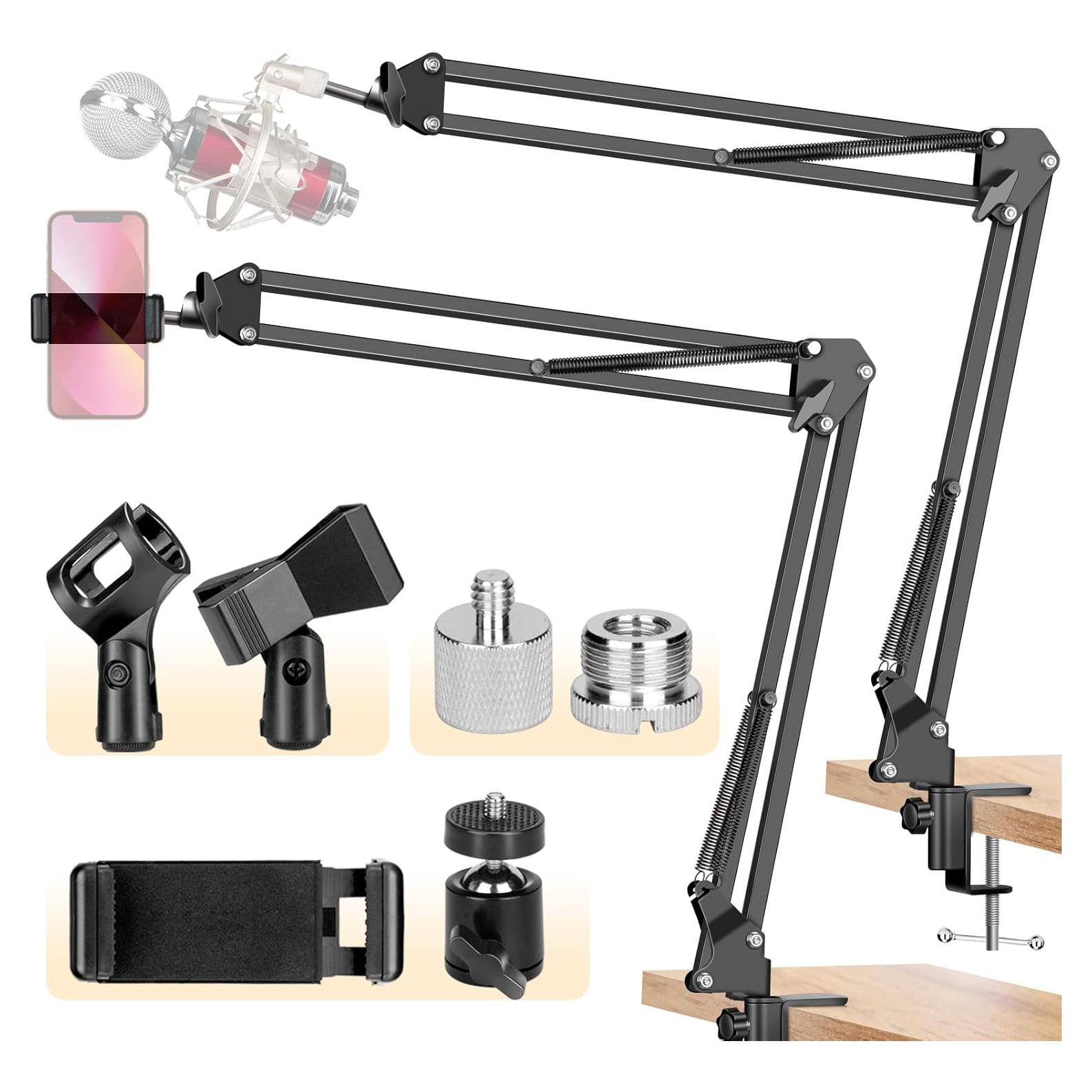 Soporte de Micrófono CAHAYA Brazo de Suspensión Negro CY0262-1