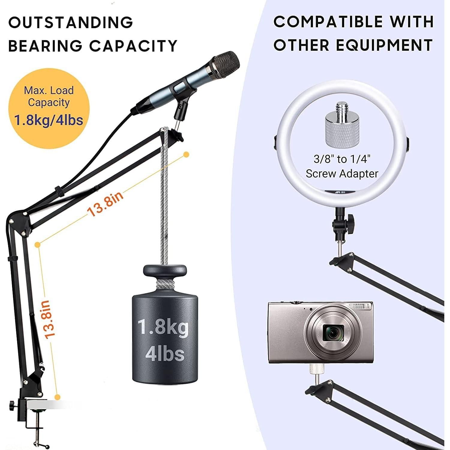 Soporte de Micrófono CAHAYA Brazo de Suspensión Negro CY0262-1