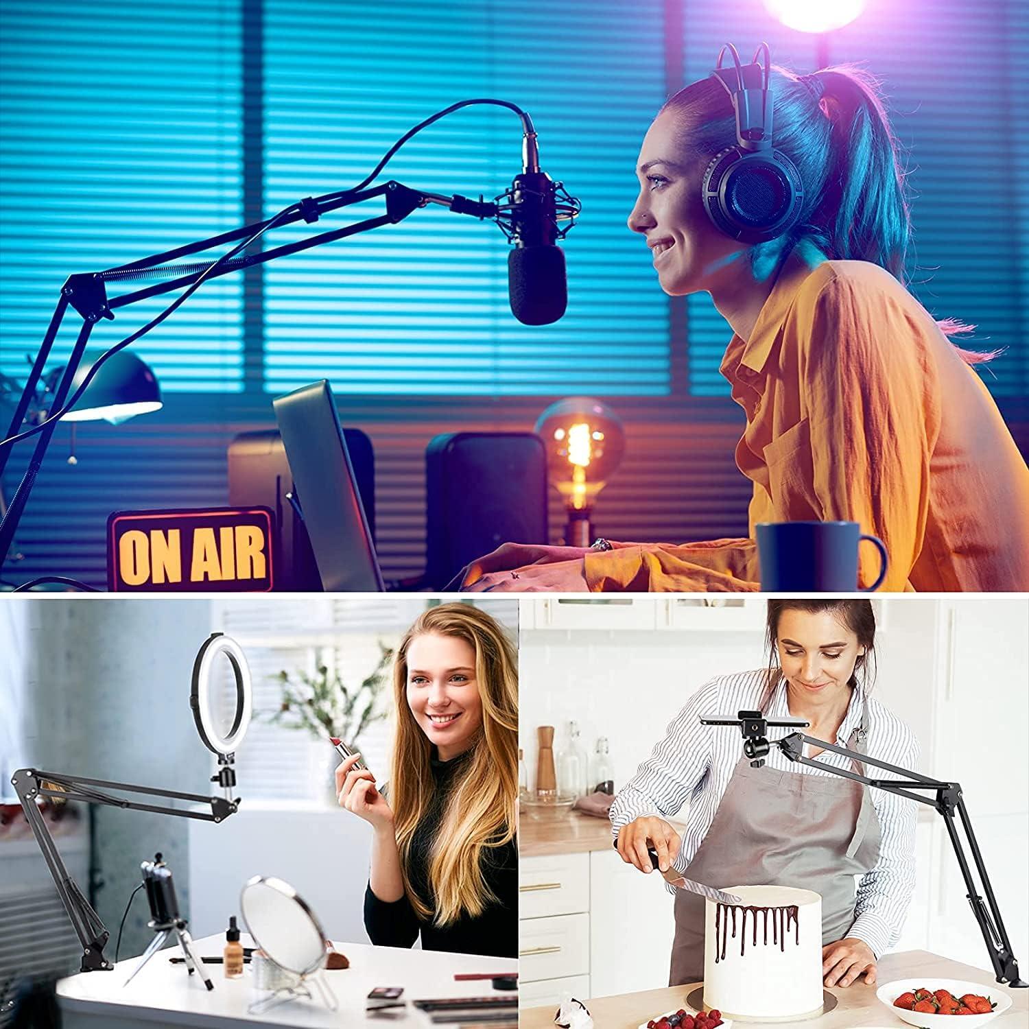 Soporte de Micrófono CAHAYA Brazo de Suspensión Negro CY0262-1