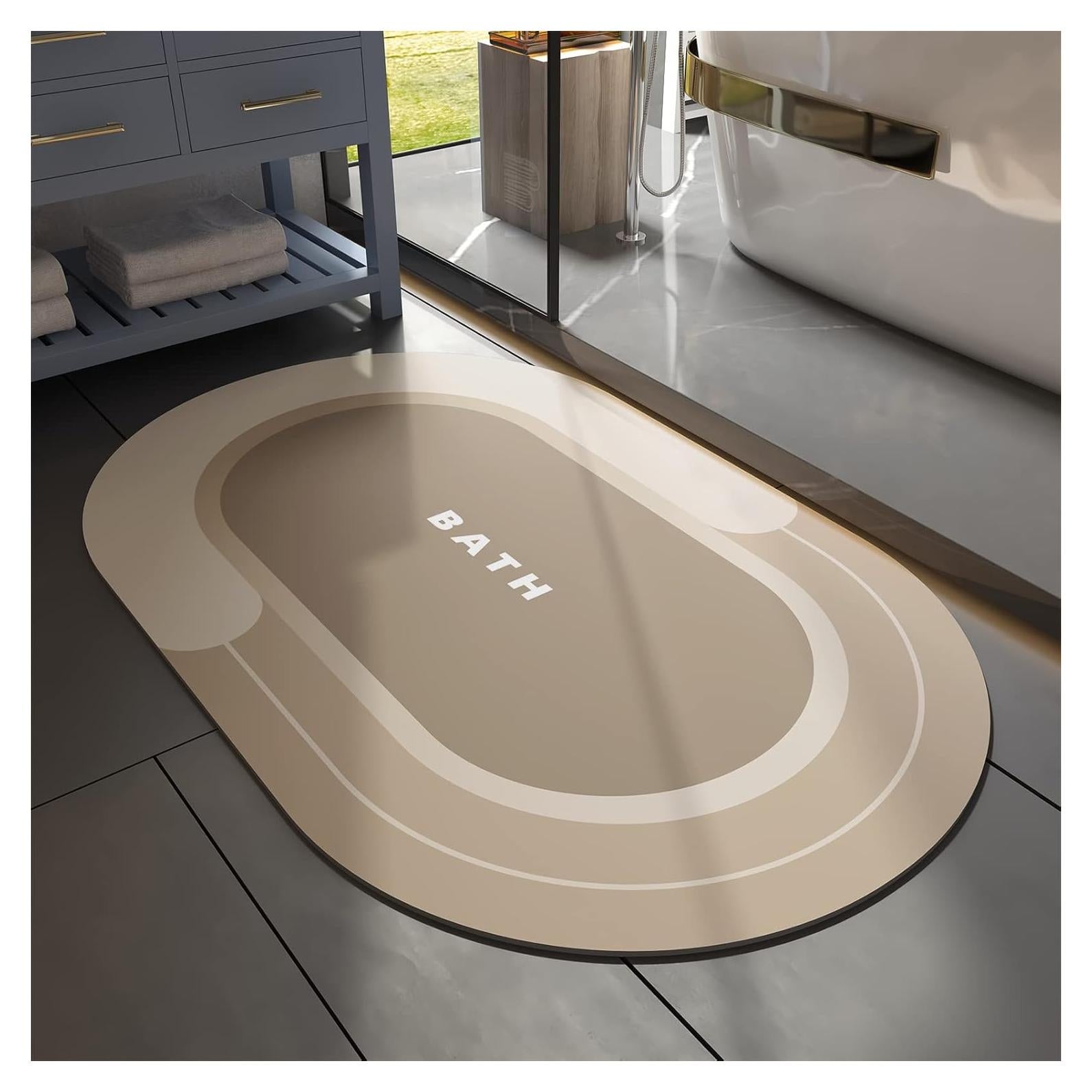 Alfombra de Baño MontVoo Beige Antideslizante 61x89cm