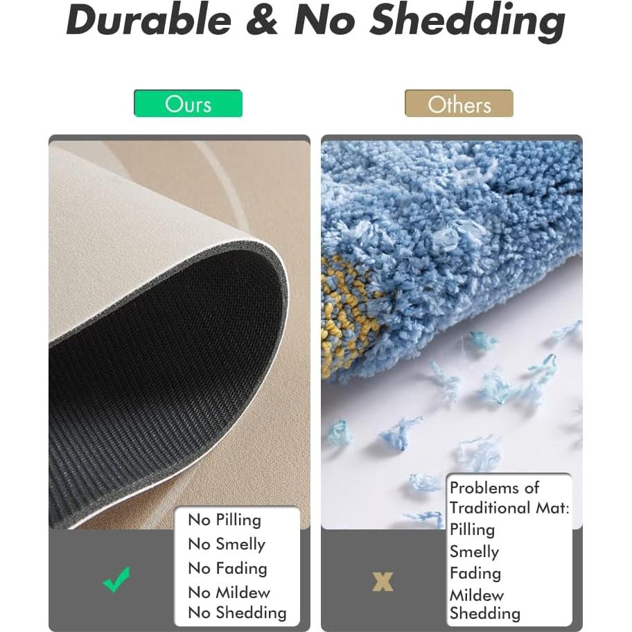 Alfombra de Baño MontVoo Beige Antideslizante 61x89cm