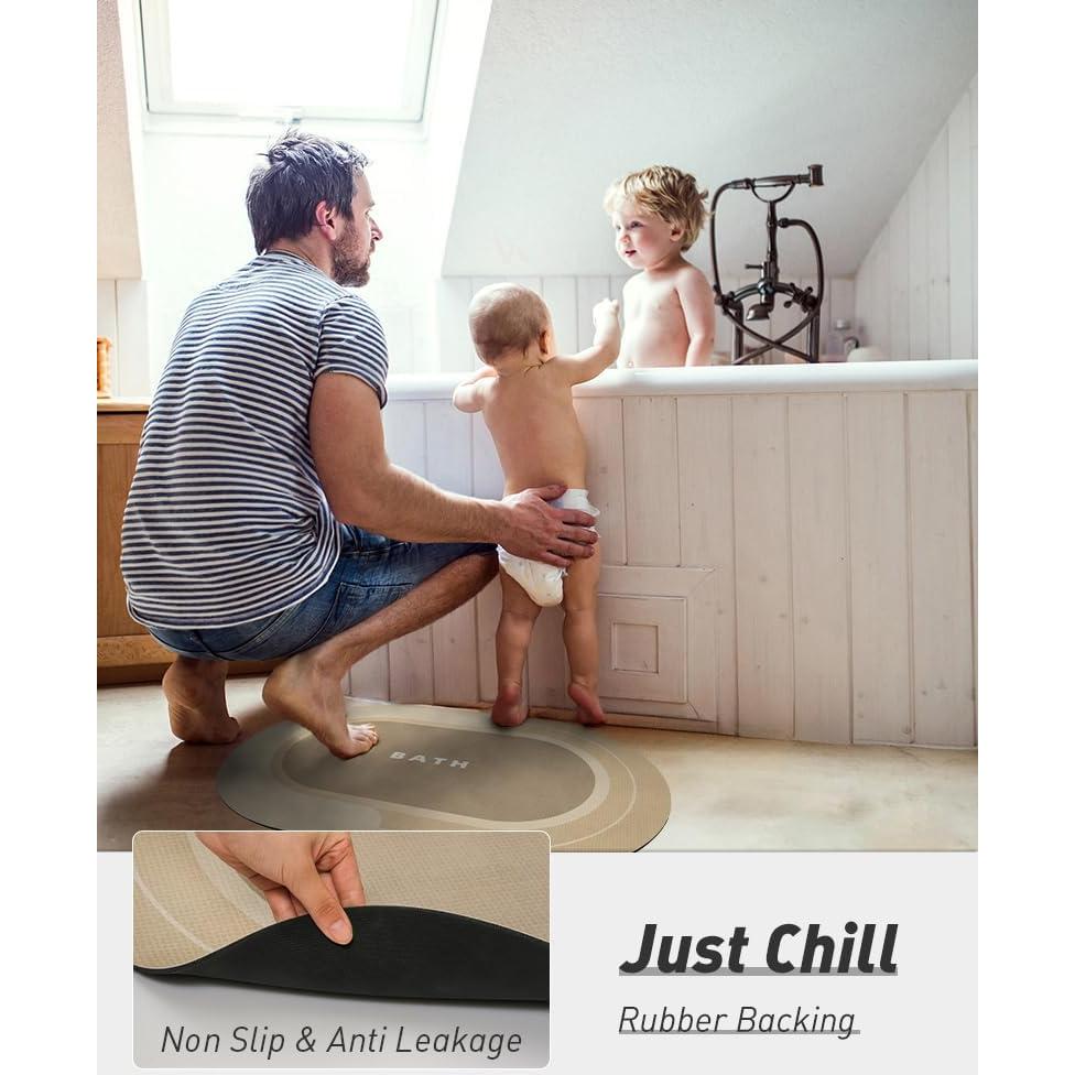 Alfombra de Baño MontVoo Beige Antideslizante 61x89cm