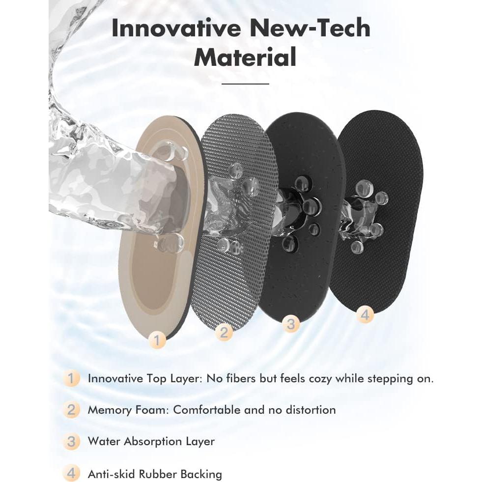 Alfombra de Baño MontVoo Beige Antideslizante 61x89cm