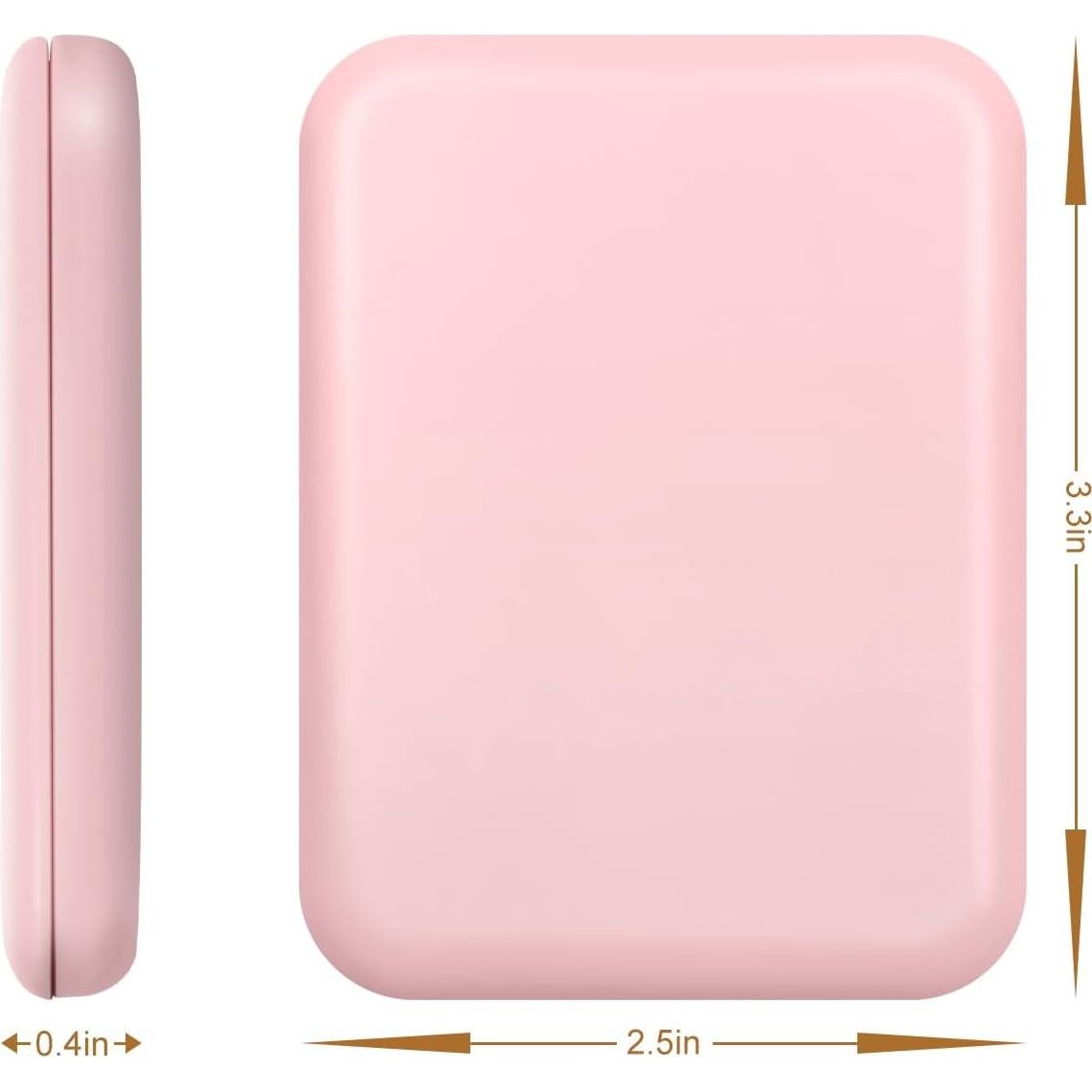 Espejo Compacto Kakuje Rosa con Luz LED 1X/3X para Viaje