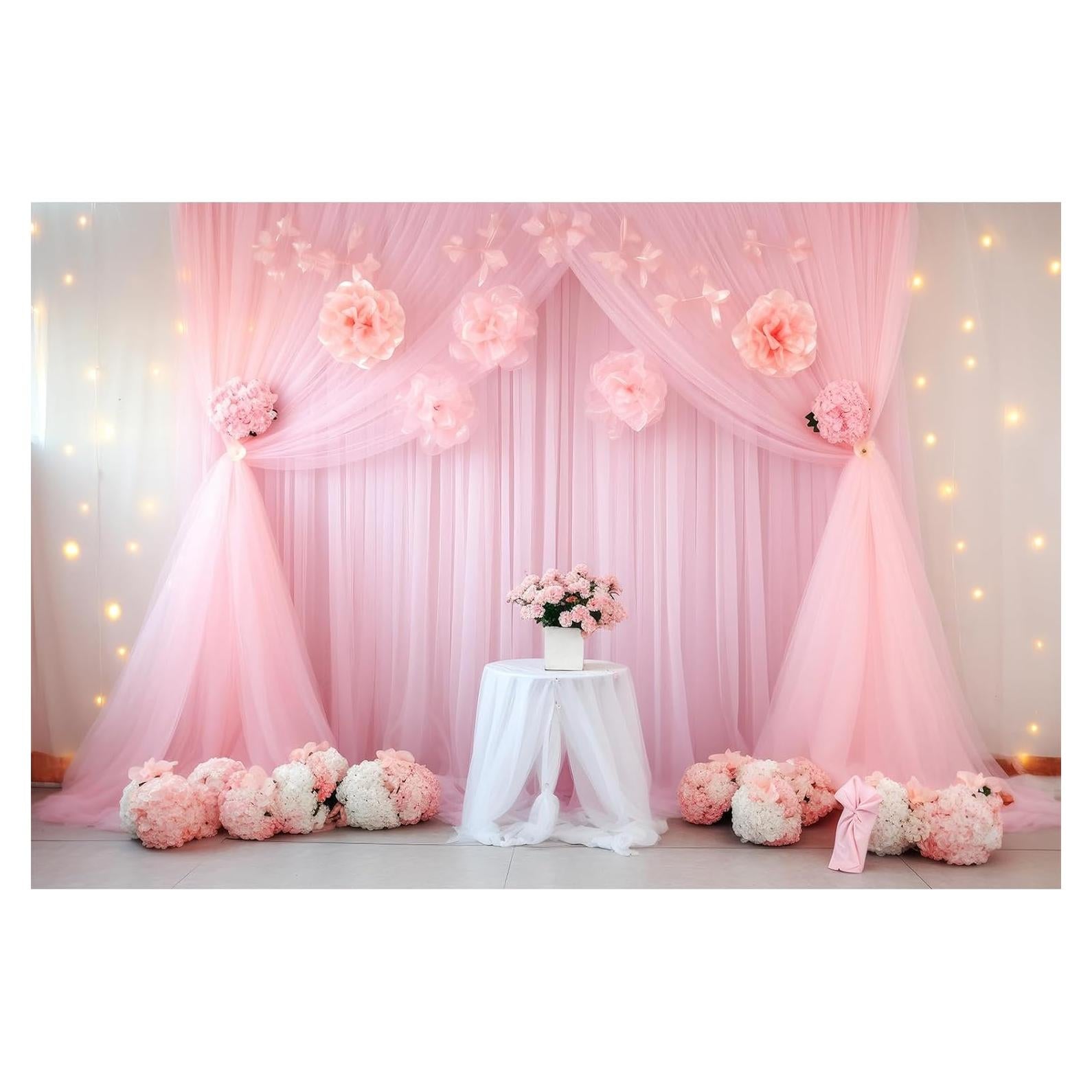 Fondo Fotográfico Colgante Mitivcati 2.2x1.5m Tulle Rosa