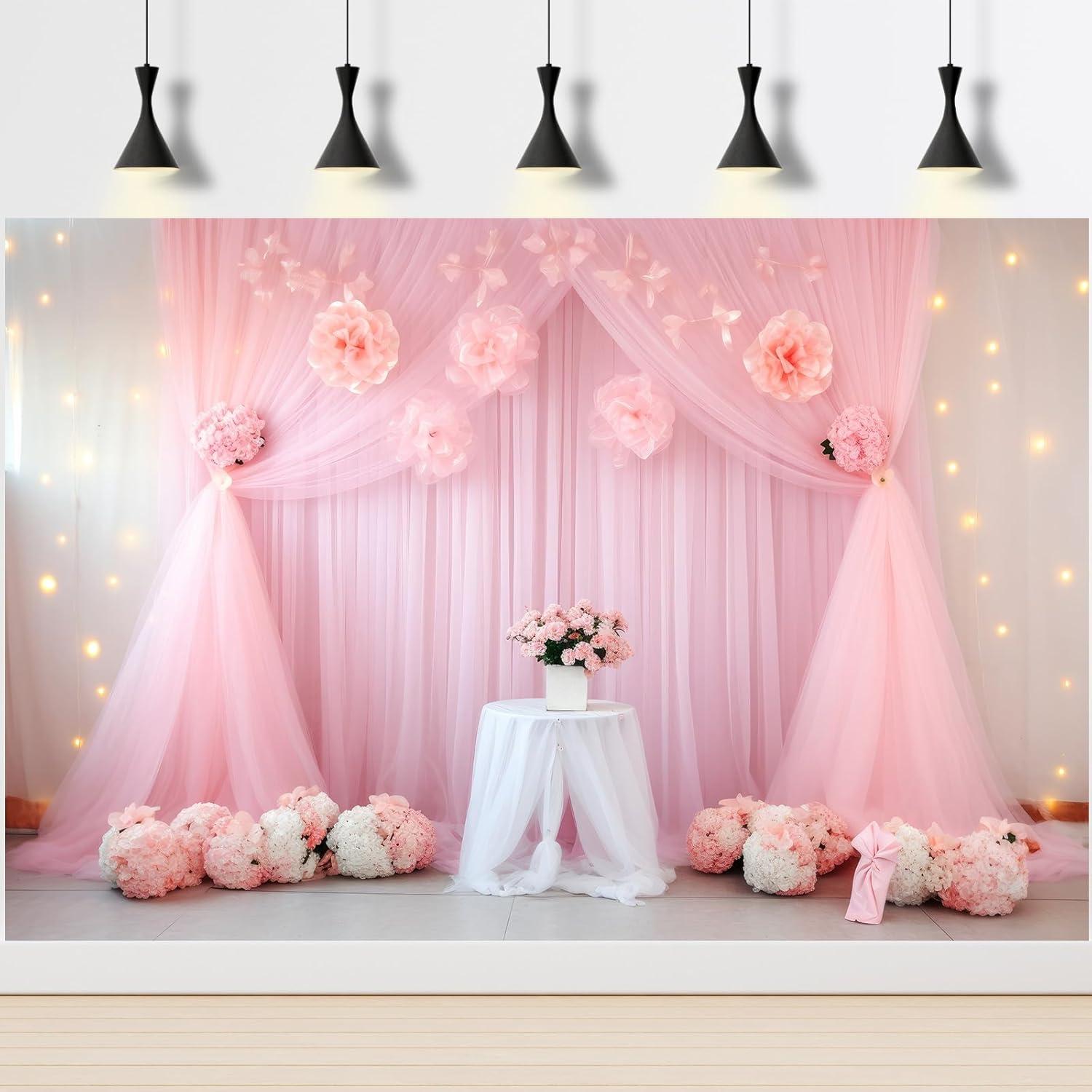 Fondo Fotográfico Colgante Mitivcati 2.2x1.5m Tulle Rosa