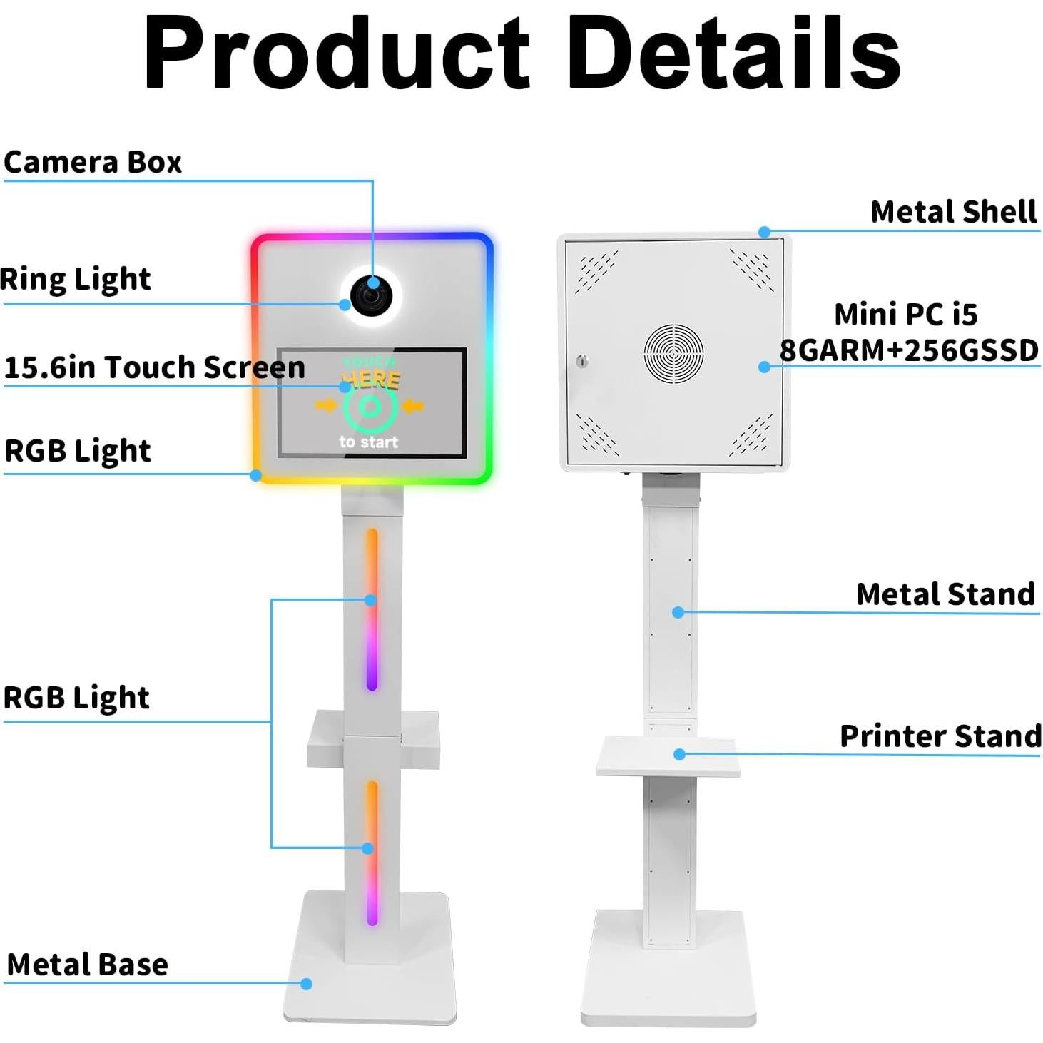 Cabina de Fotos Espejo SHEN ZHEN RM con Cámara e Impresora
