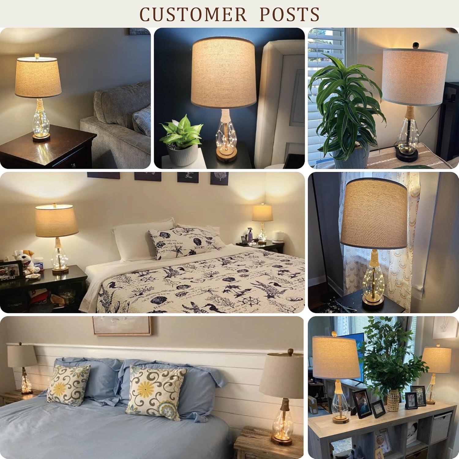 Lámparas de Mesa OYEARS Juego de 2 Negro 30.5x58.4cm USB