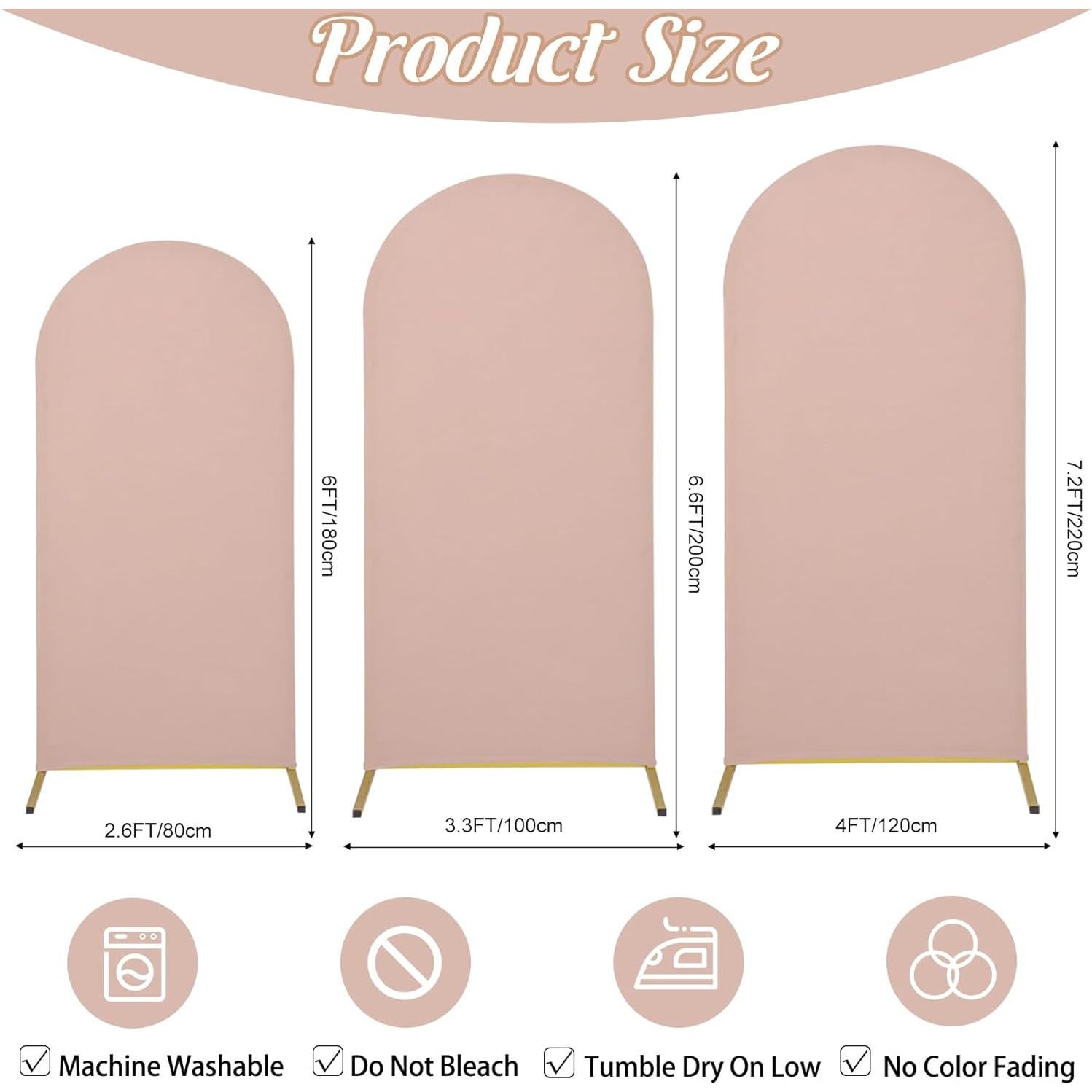 Juego de 3 Fundas de Arco de Boda Spandex Fivenl 1.83m-2.18m