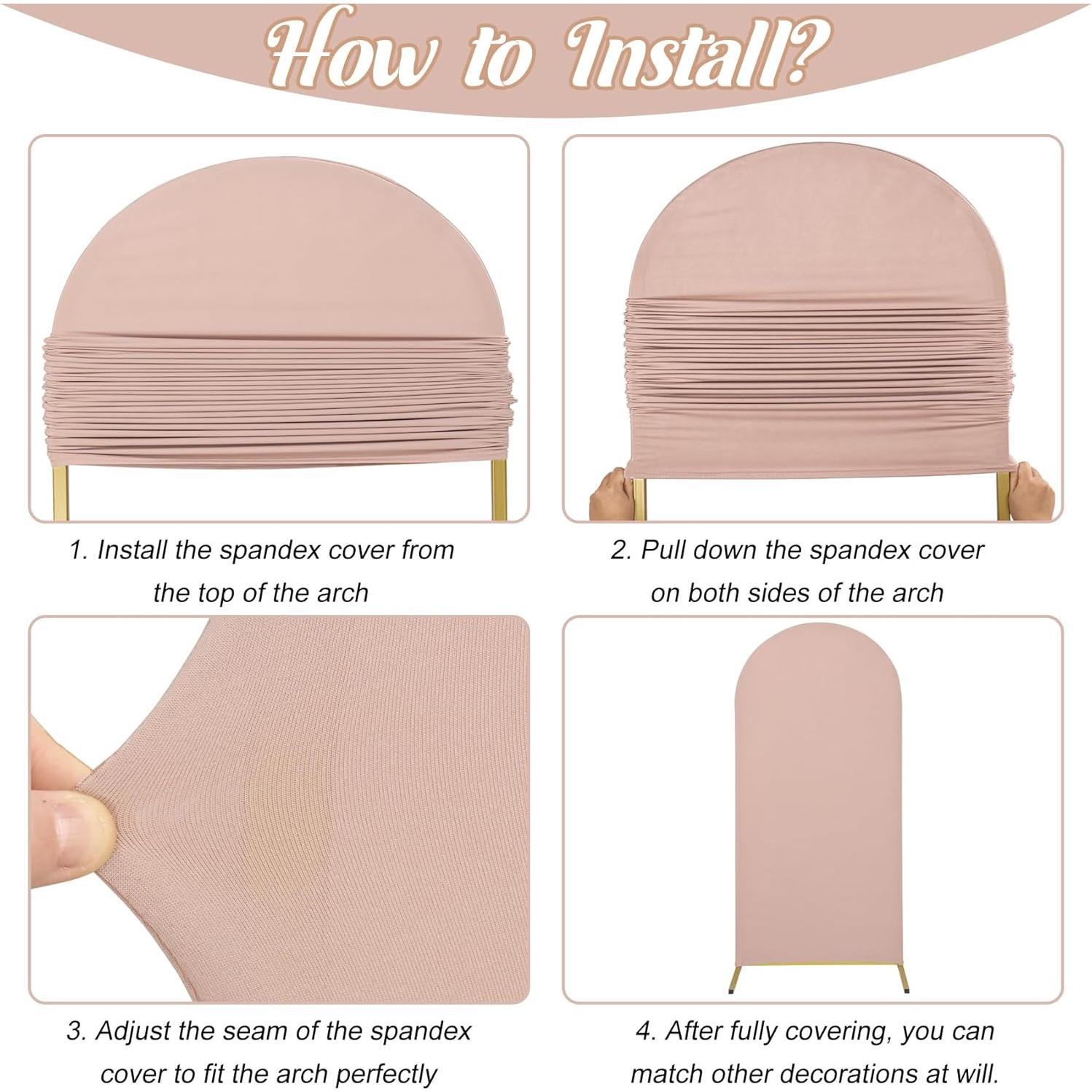 Juego de 3 Fundas de Arco de Boda Spandex Fivenl 1.83m-2.18m