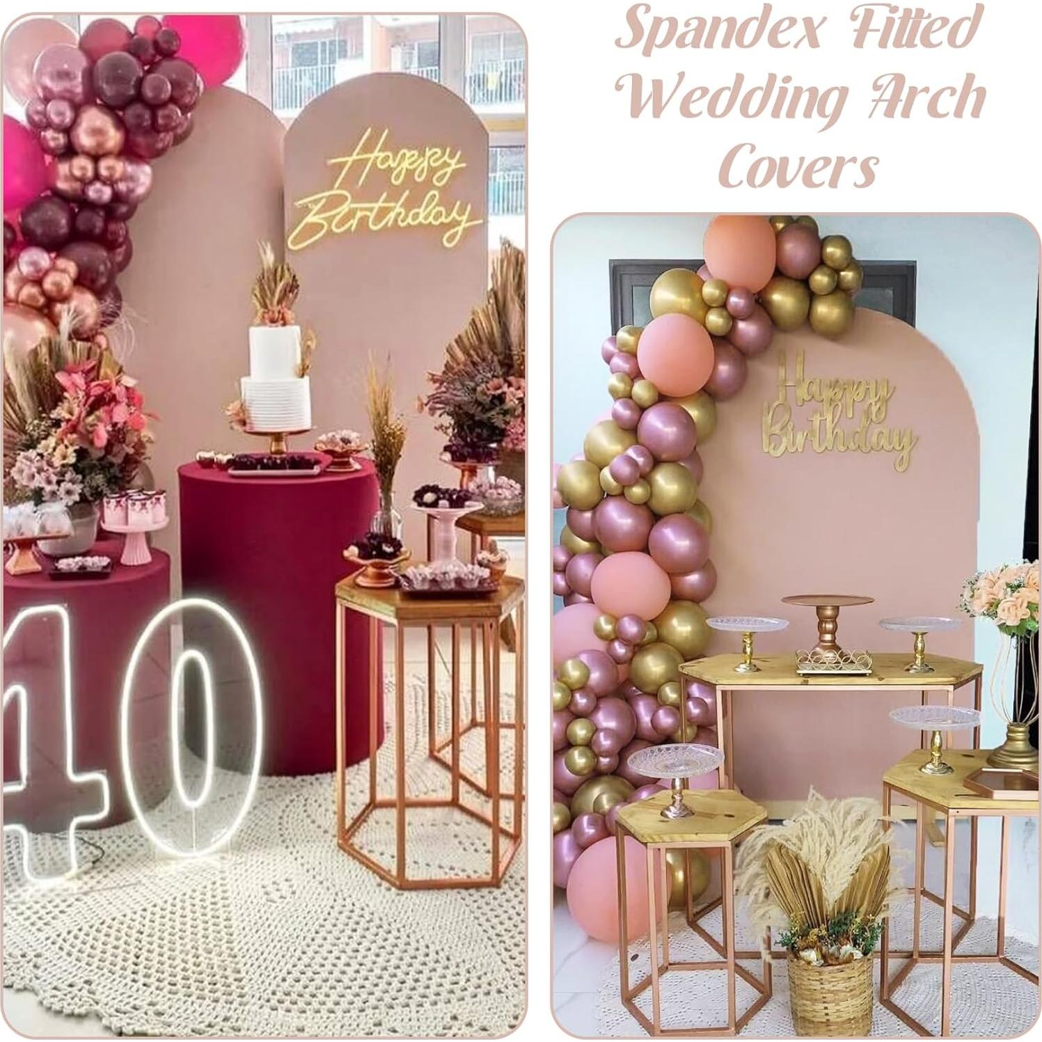 Juego de 3 Fundas de Arco de Boda Spandex Fivenl 1.83m-2.18m