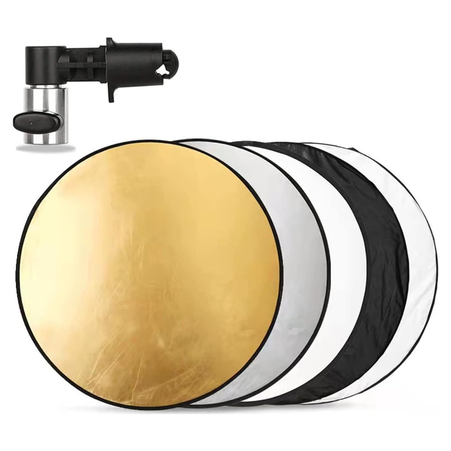 Reflector de Fotografía 5 en 1 ZMURED 80 cm con Soporte y Bolsa