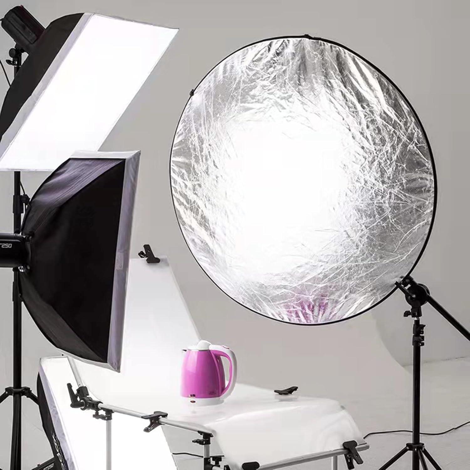 Reflector de Fotografía 5 en 1 ZMURED 80 cm con Soporte y Bolsa