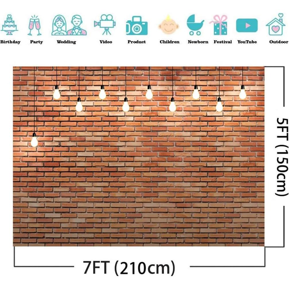 Fondo de Pared de Ladrillo Rojo 2.1x1.5m para Fotografía DH-194