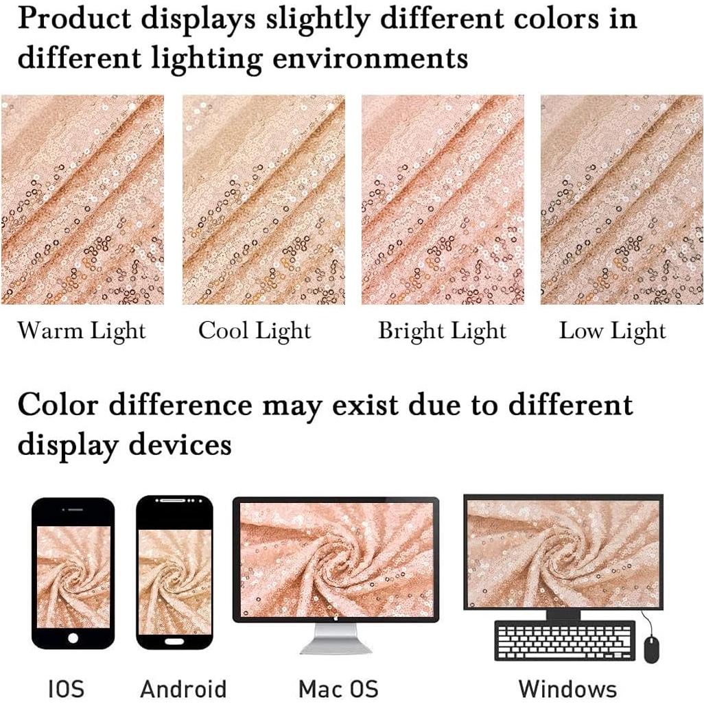 Juego de 3 Fundas de Arco Brillantes FUHSY Rosa Dorado 1.8m-2.2m