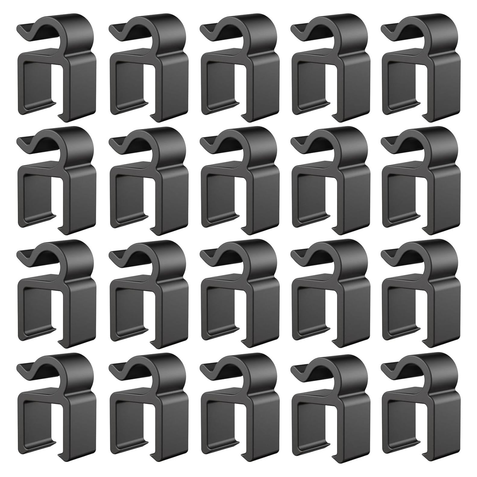 Paquete de 20 Clips de Cable para Micrófono Organizador Negro