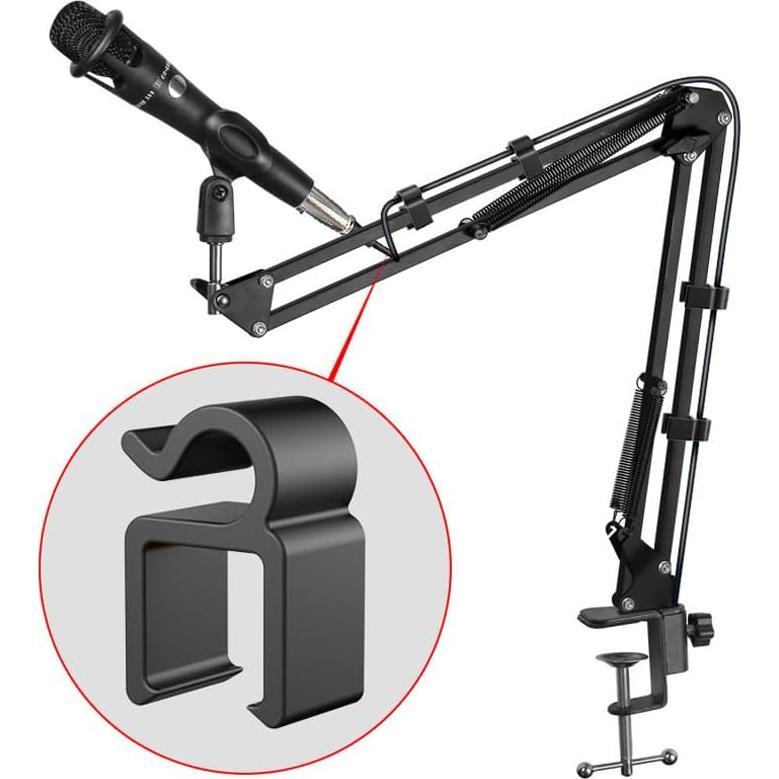 Paquete de 20 Clips de Cable para Micrófono Organizador Negro