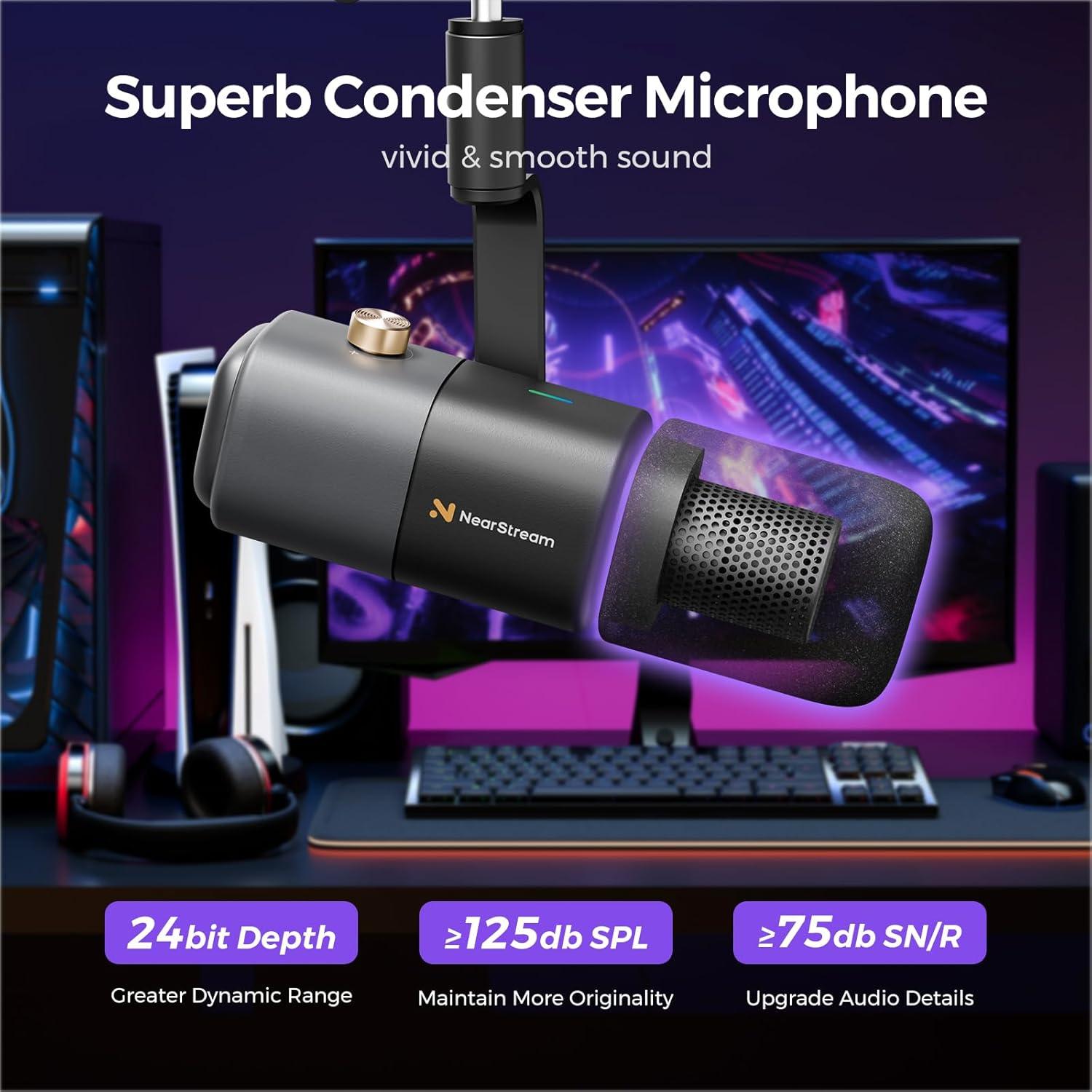 Micrófono de condensador AM20X USB/XLR con soporte ajustable