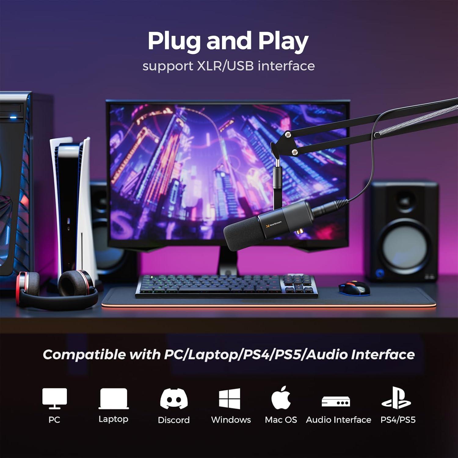 Micrófono de condensador AM20X USB/XLR con soporte ajustable