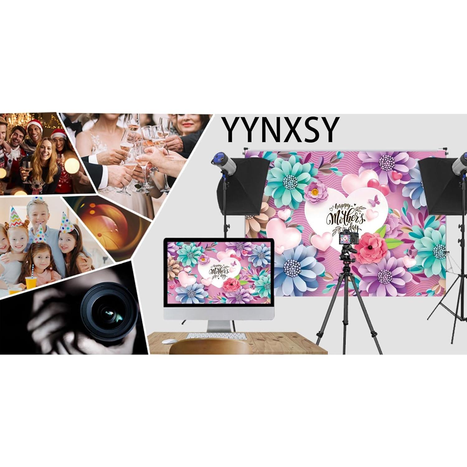 Fondo de Fotografía Día de la Madre YYNXSY 2.4x1.8m Vinilo