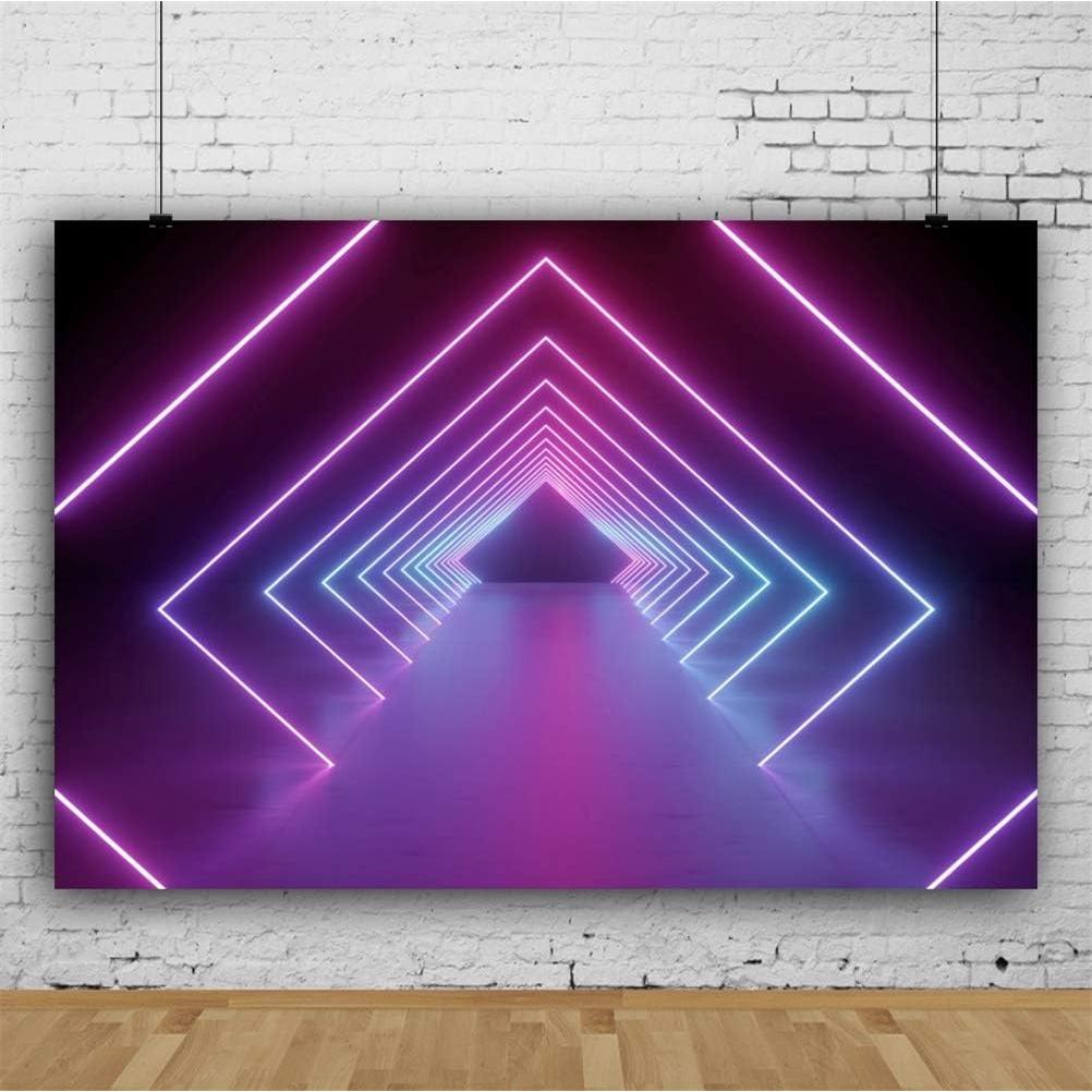 Fondo de Fotografía Leowefowa 300x250cm Vinilo Fiesta Neon