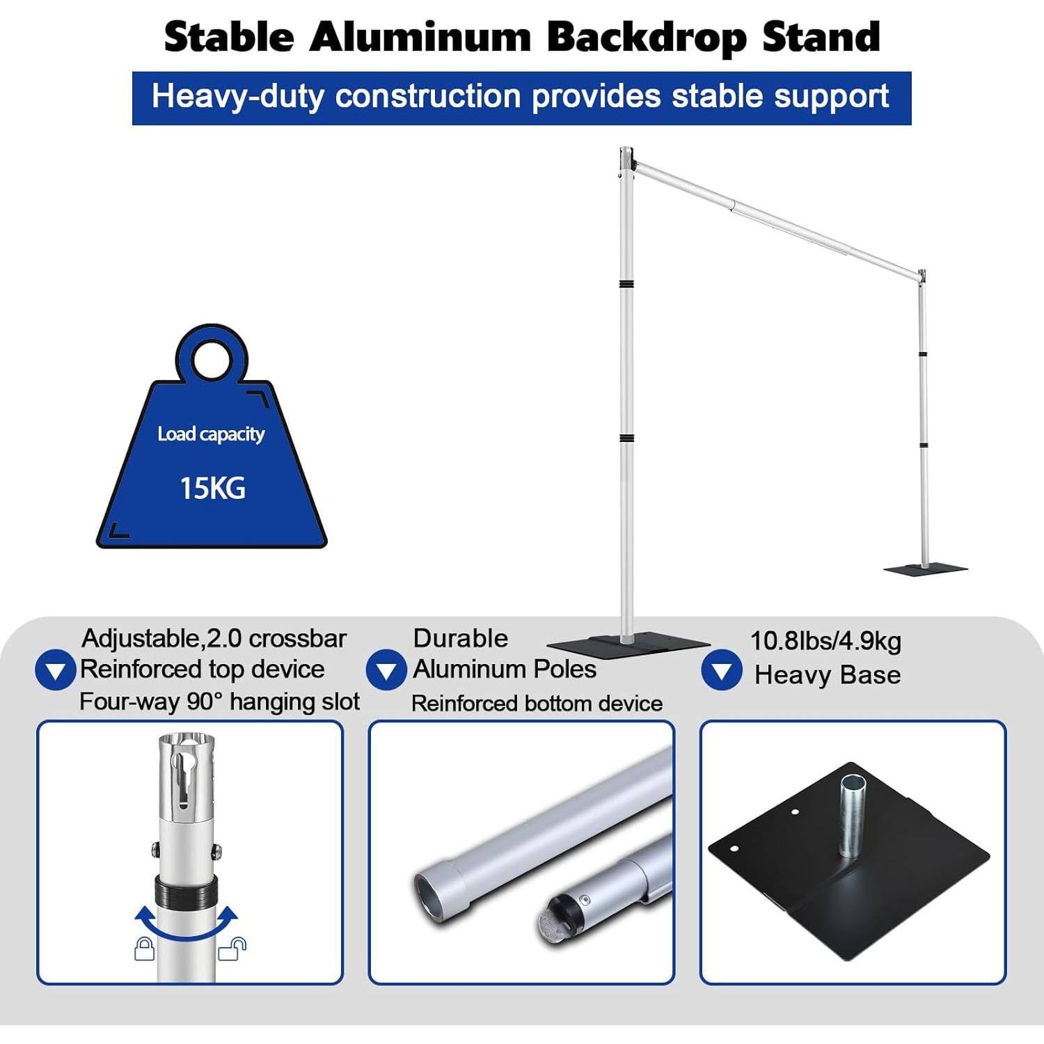 Soporte de Fondo Ajustable Hecis 8x10 pies para Fiestas