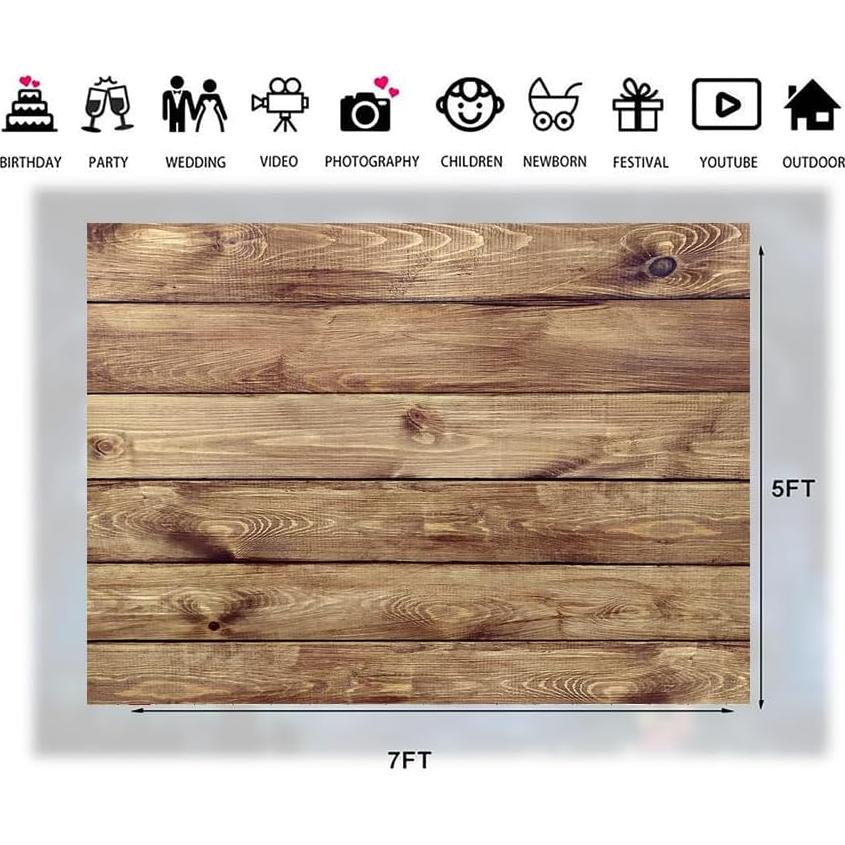 Fondo de Fotografía LTLYH 1.5x2.1m Madera Rústica Beige