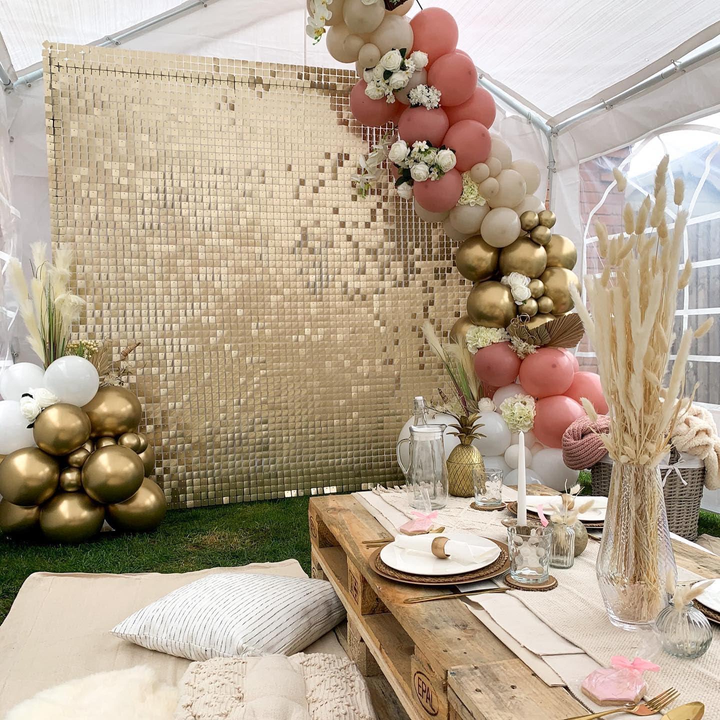 Paneles de Lentejuelas Brillantes B-COOL 30 Piezas 1.83m x 1.83m