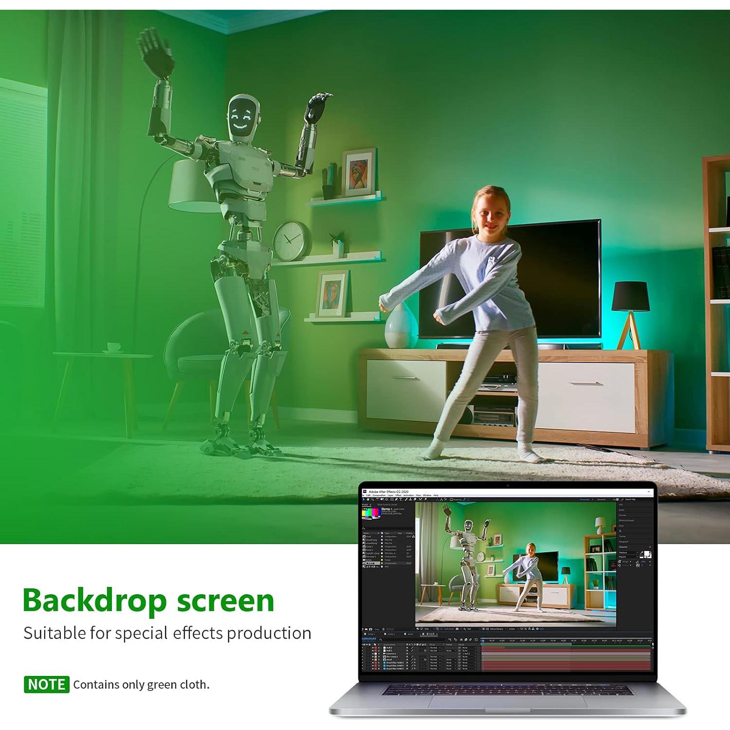 Fondo de Estudio Fotográfico Neewer 3x3.6m Verde Premium