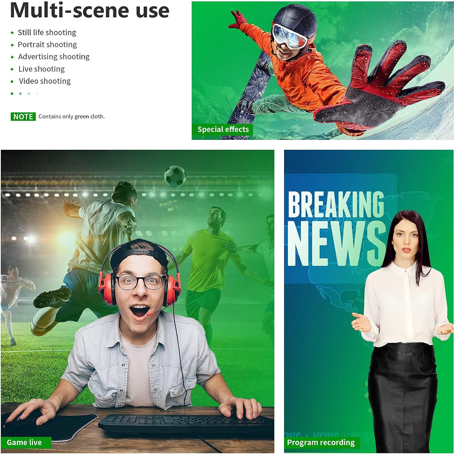 Fondo de Estudio Fotográfico Neewer 3x3.6m Verde Premium