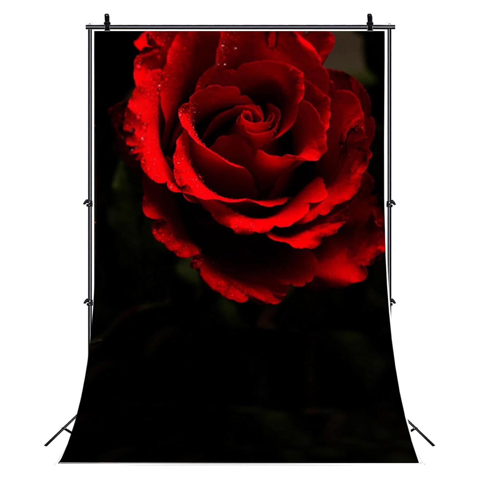 Fondo de Fotografía Vinilo Mestker 1.5x2.1m Rosa Negra