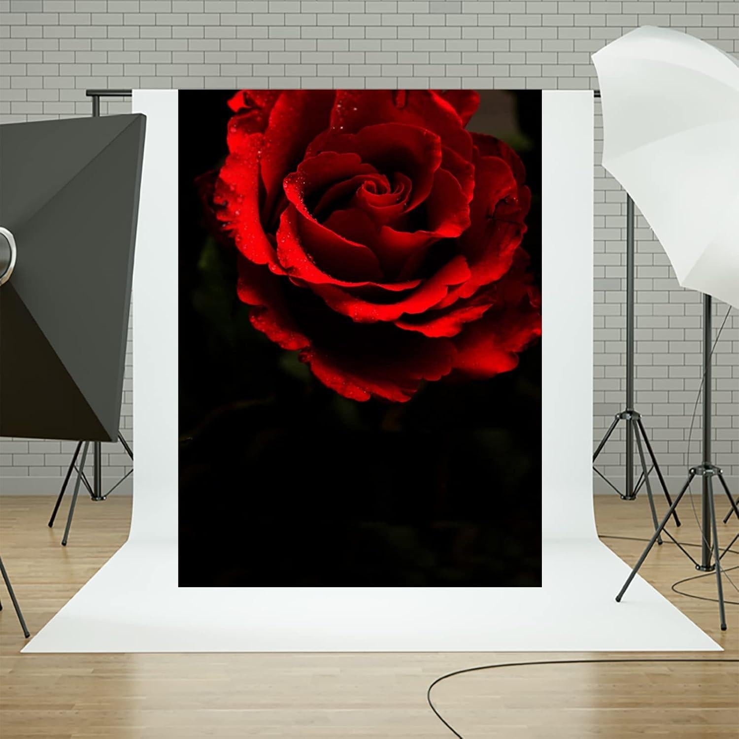 Fondo de Fotografía Vinilo Mestker 1.5x2.1m Rosa Negra