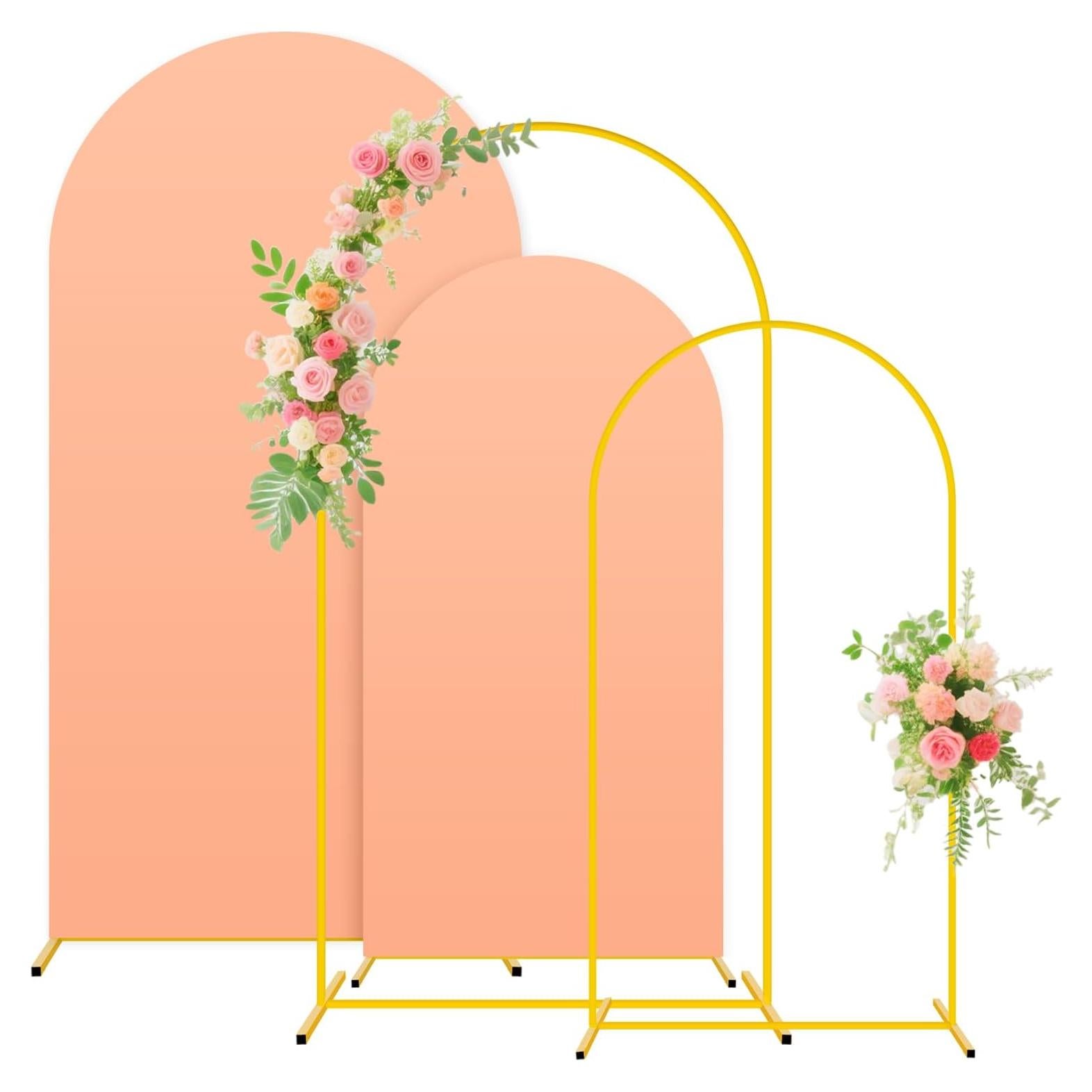 Juego de Soporte de Arco de Boda FUHSY 2 Piezas Durazno