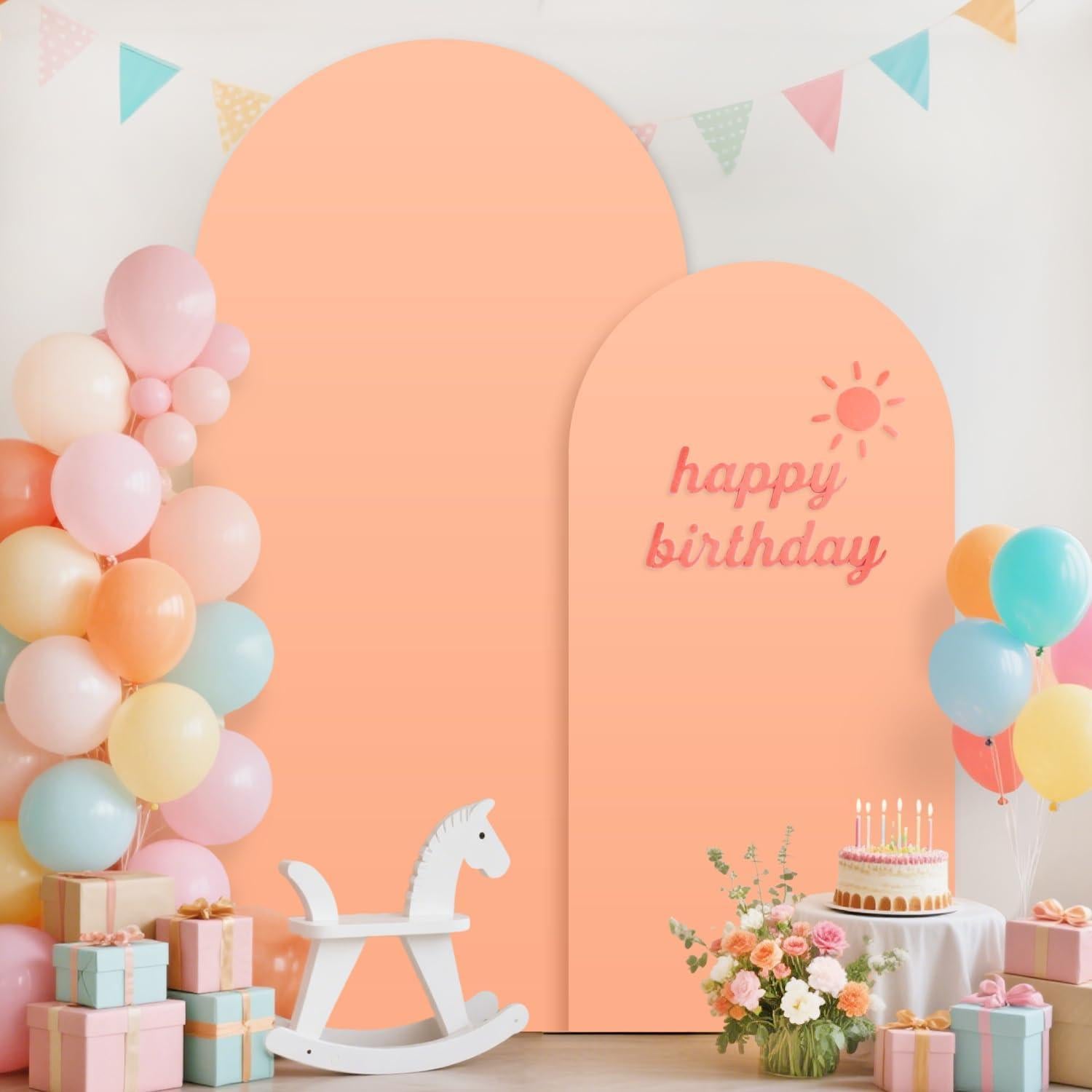 Juego de Soporte de Arco de Boda FUHSY 2 Piezas Durazno