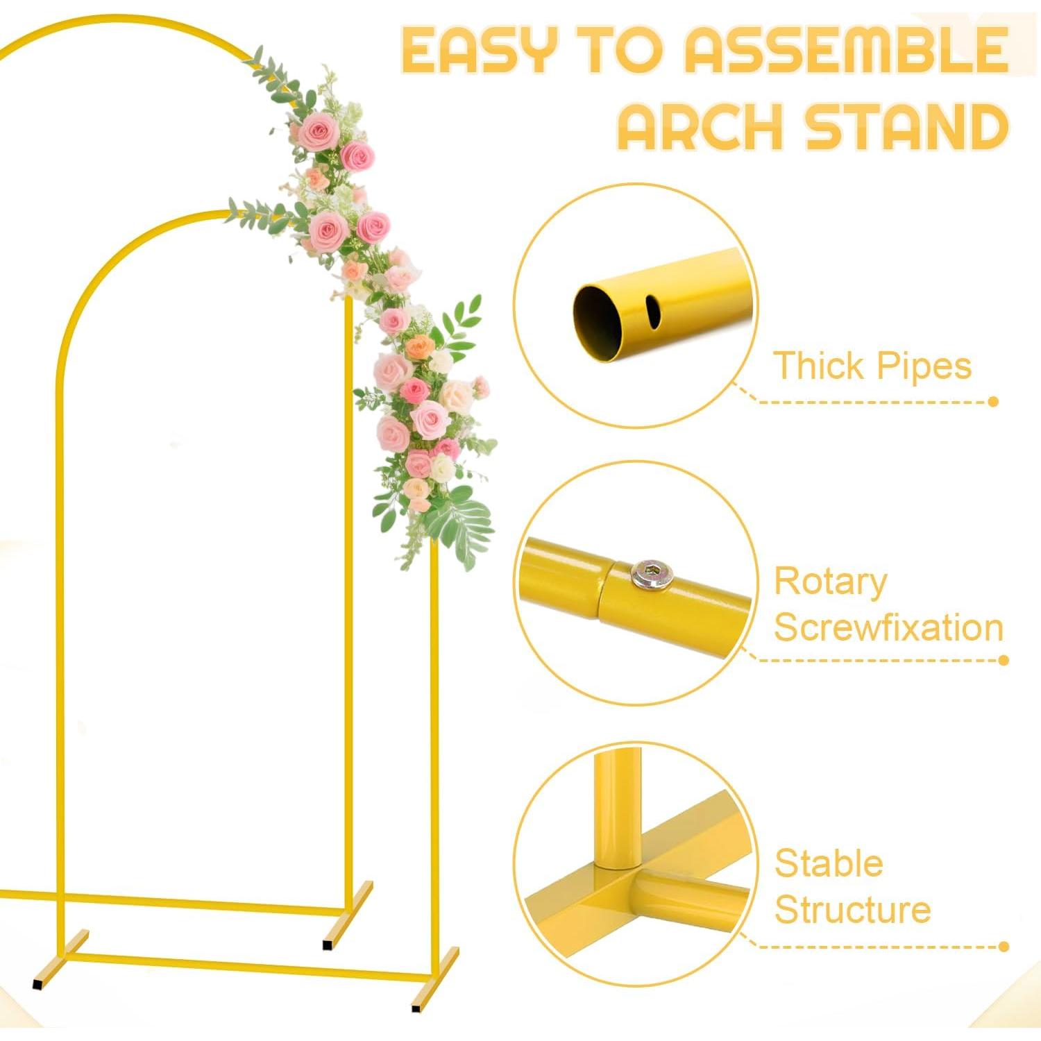 Juego de Soporte de Arco de Boda FUHSY 2 Piezas Durazno